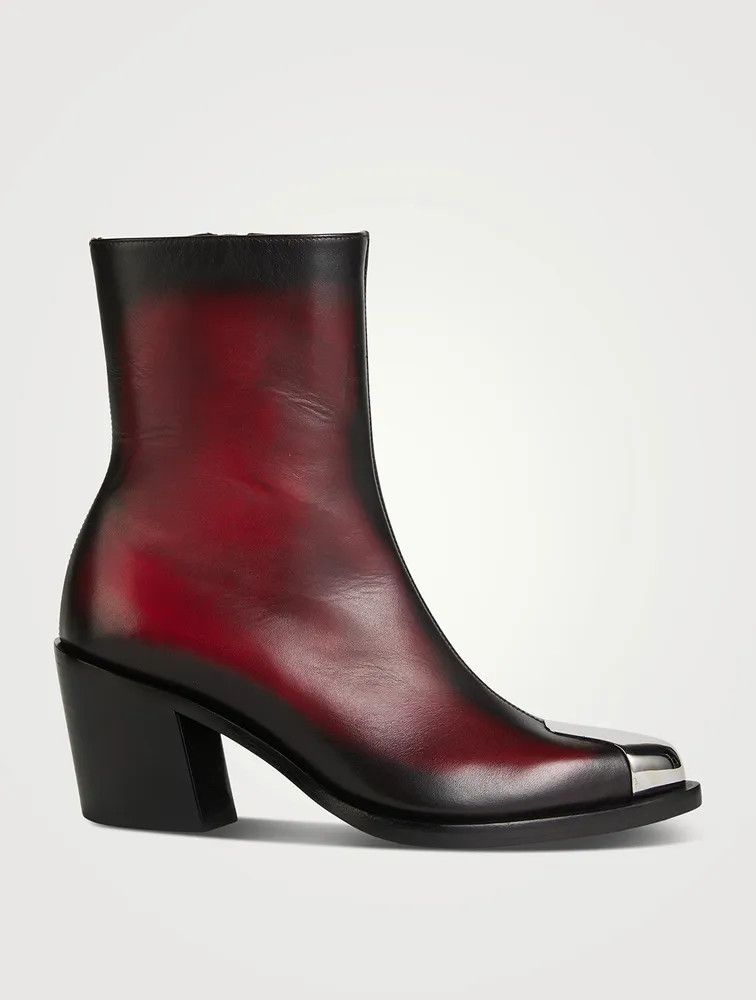 Alexander McQueen o1y0225 Ankle Boots in Black & Burgundy Size US 5 / IT 35 - 1 Thumbnail