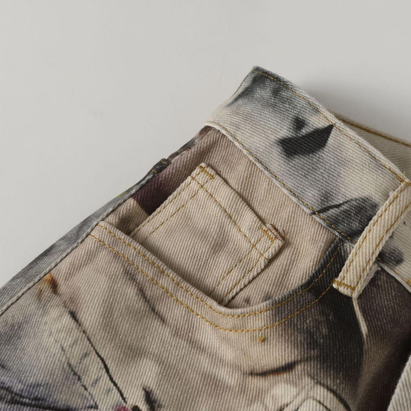 Japanese Brand Art Gallery Paint Splattered Straight Curved Denim Jeans Size 30" / US 8 / IT 44 - 3 Thumbnail