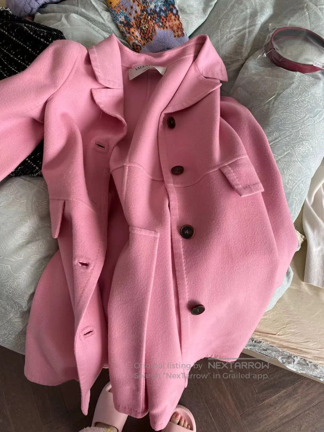 Valentino Valentino Pink Wool Cashmere Coat. Size US S / EU 44-46 / 1 - 1 Thumbnail