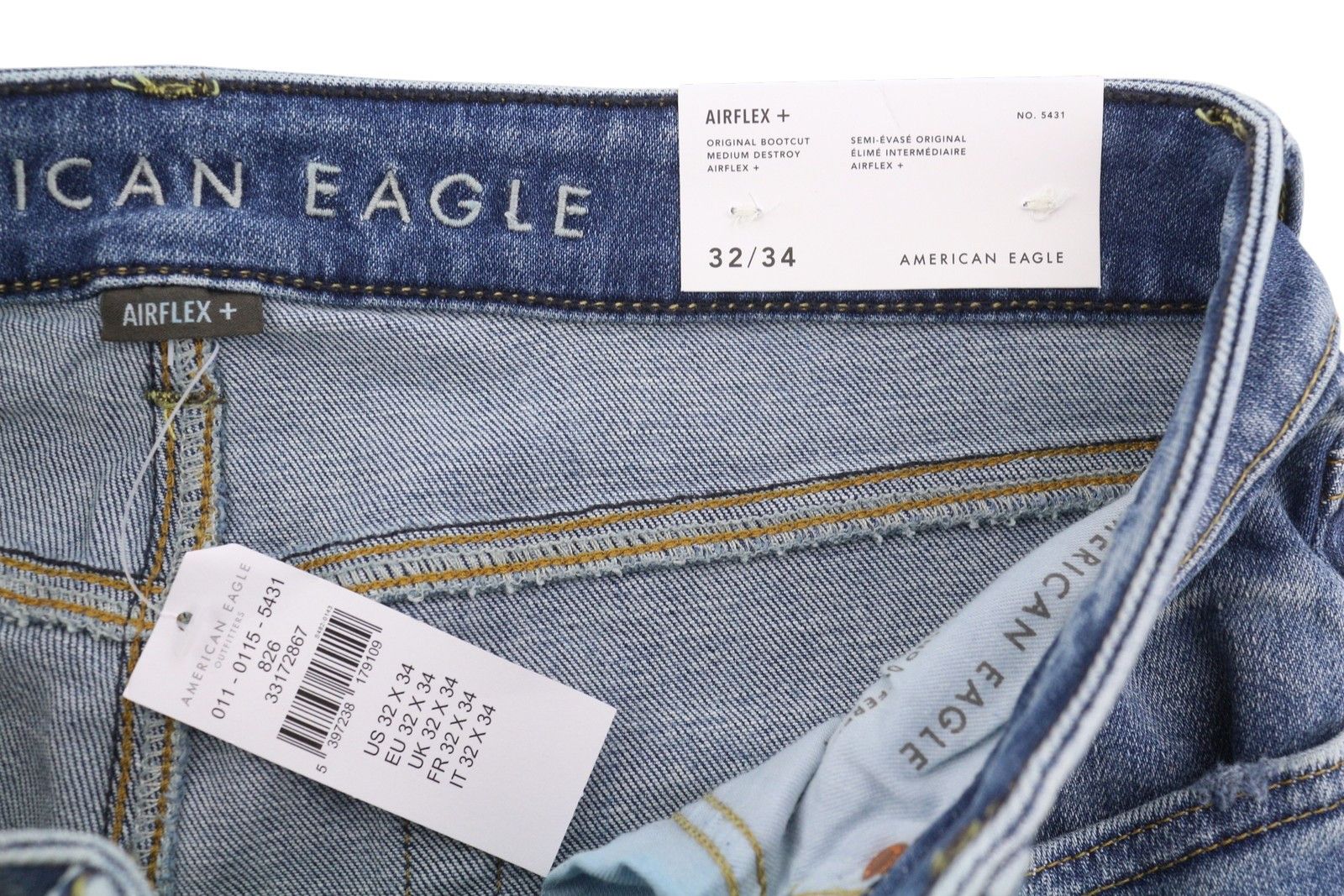 American Eagle Outfitters AIRFLEX+ W32/L34 Destroy Bootcut Jeans 88967 Size US 32 / EU 48 - 6 Thumbnail