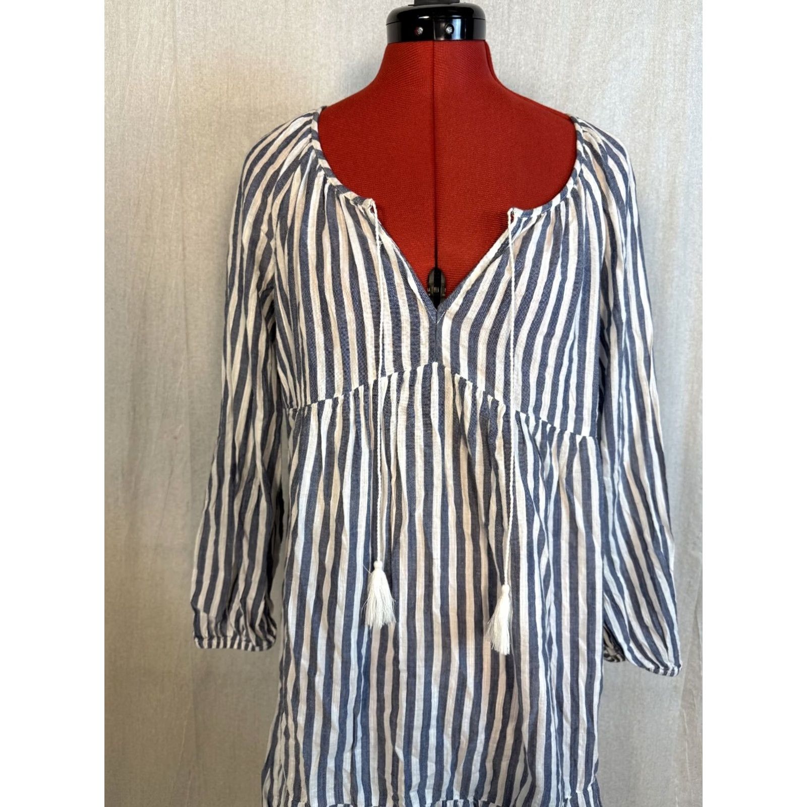 Old Navy Old Navy Womens Nautical Striped Midi Swing Shirt Dress Size S F422 Size S / US 4 / IT 40 - 2 Thumbnail