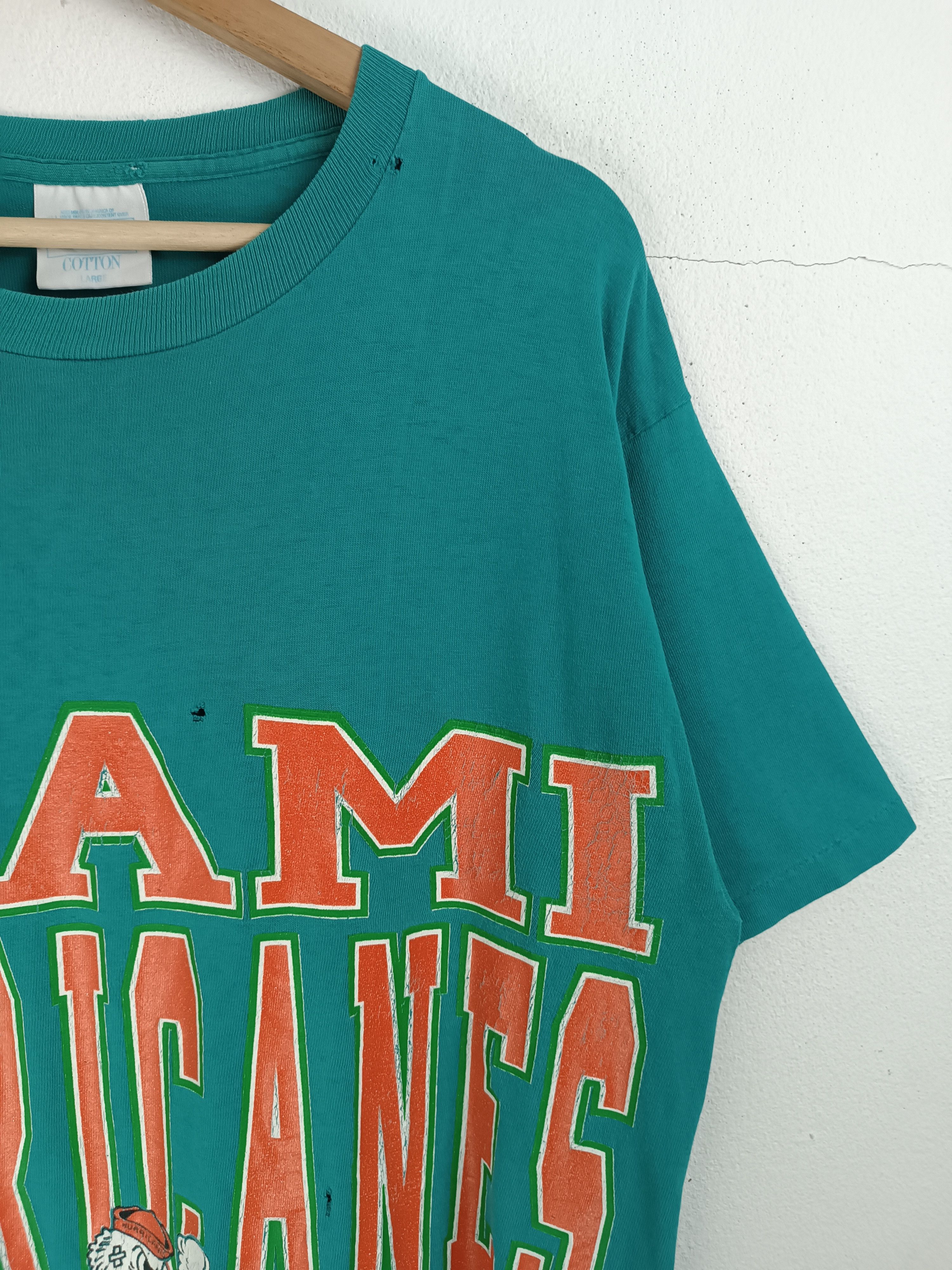 NFL THRASHED FADED VINTAGE 90s MIAMI HURRICANES gators dolphins Size US L / EU 52-54 / 3 - 6 Thumbnail