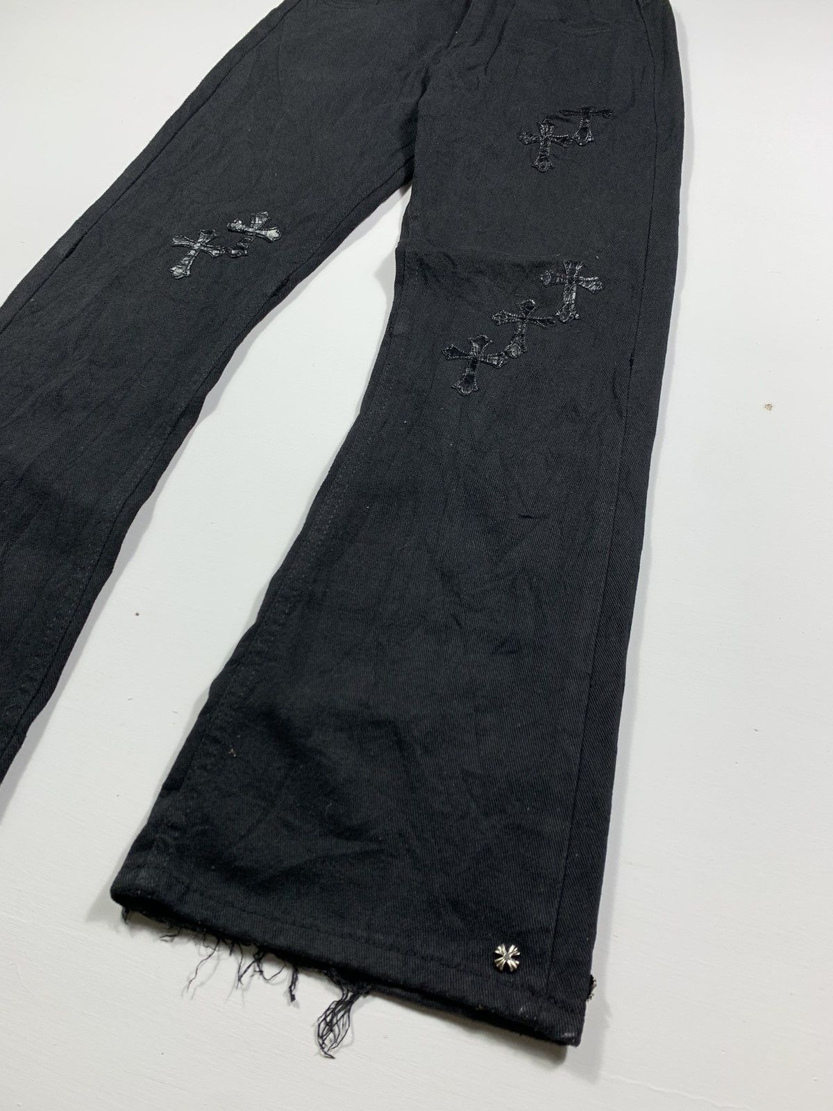 Isamu Katayama Backlash Crazy Sick Cross Gothic punk Unknown Flare Jeans Like CH Size US 28 / EU 44 - 4 Thumbnail