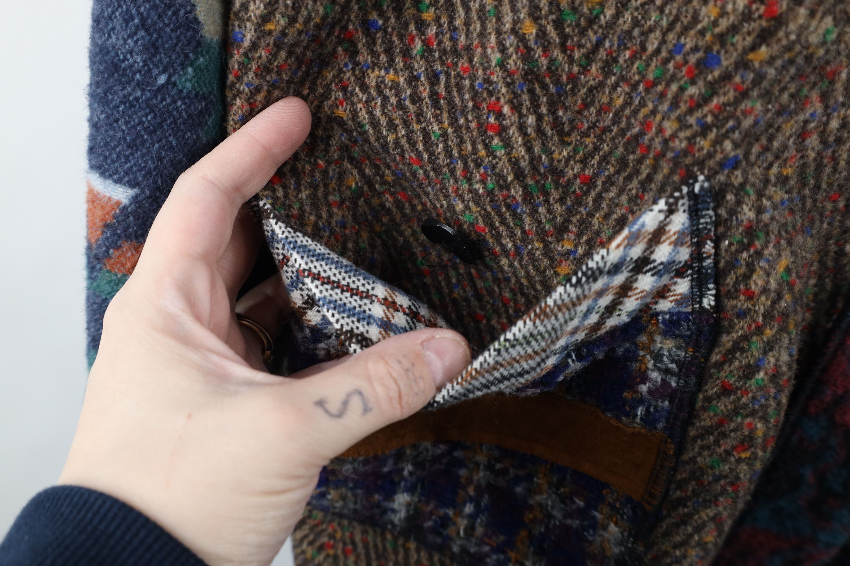 Vintage Vintage 90s Streetwear Fleck Patchwork Quilted Button Jacket Size 3XL / US 20-22 - 8 Thumbnail