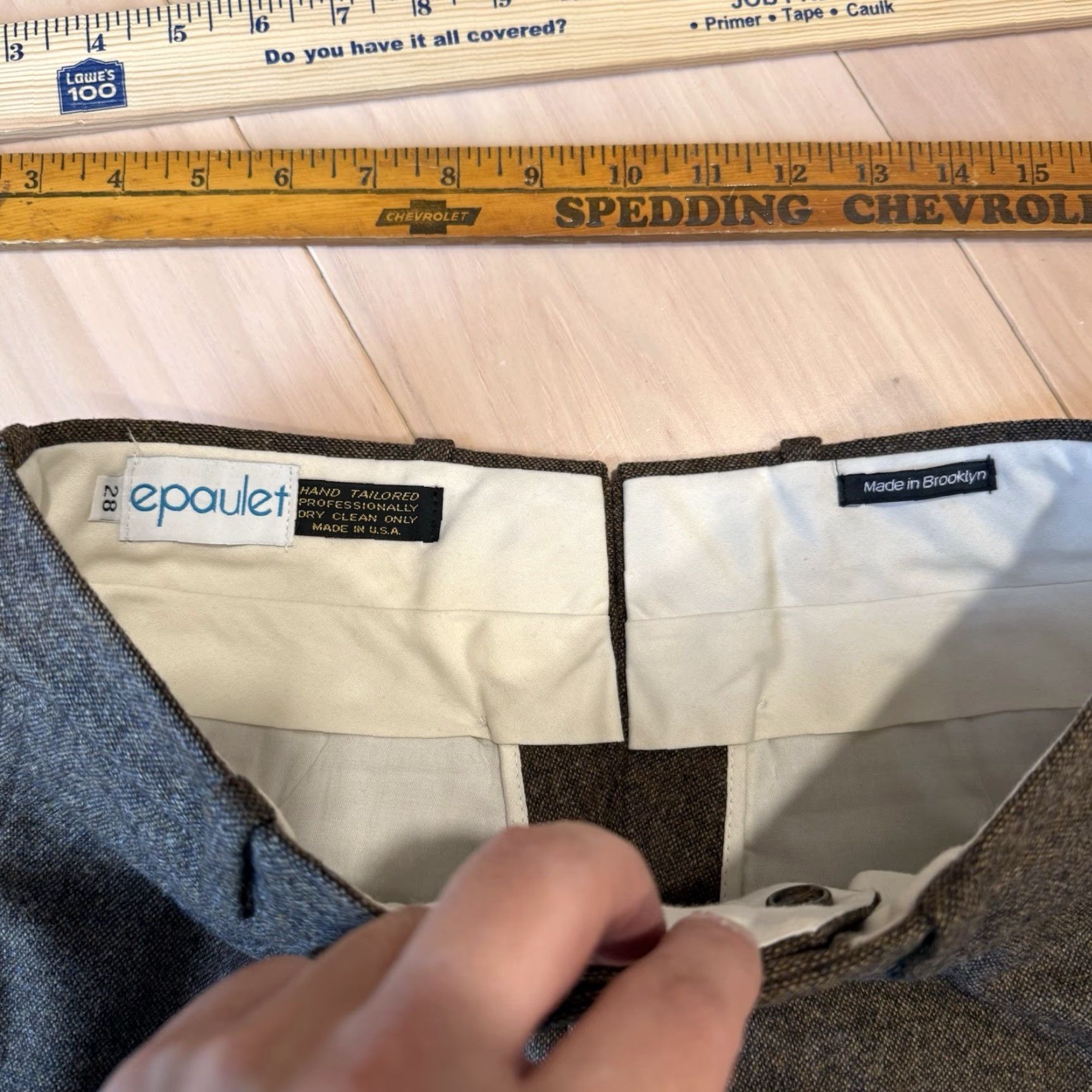 Epaulet VINTAGE Epaulet Wool Pants 27 Brown Made in USA Brooklyn NYC Dress Minimalist Size US 27 - 5 Thumbnail
