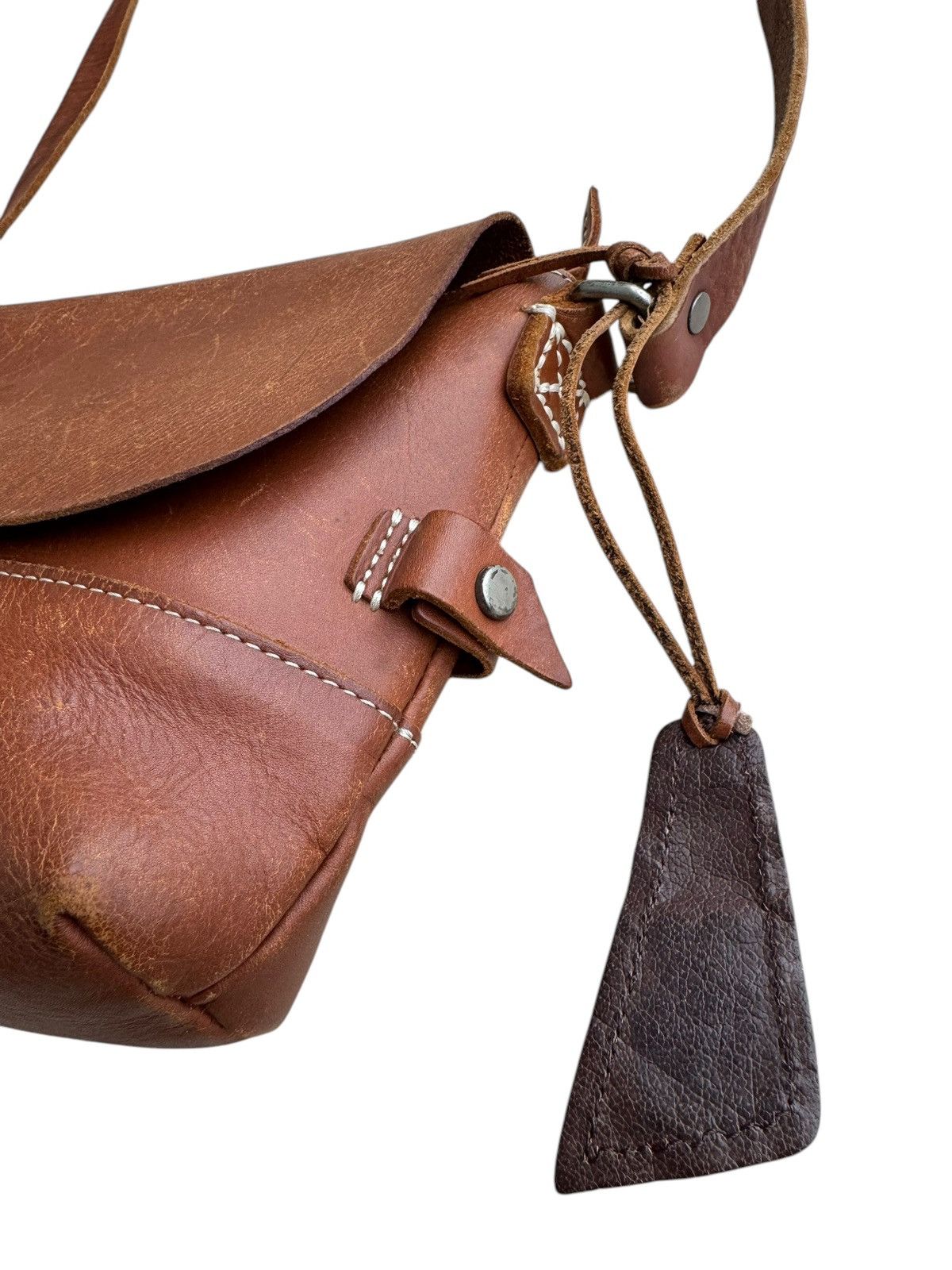Genuine Leather 🔥 1203 Mano Fece Leather Sling Bag Size ONE SIZE - 6 Thumbnail