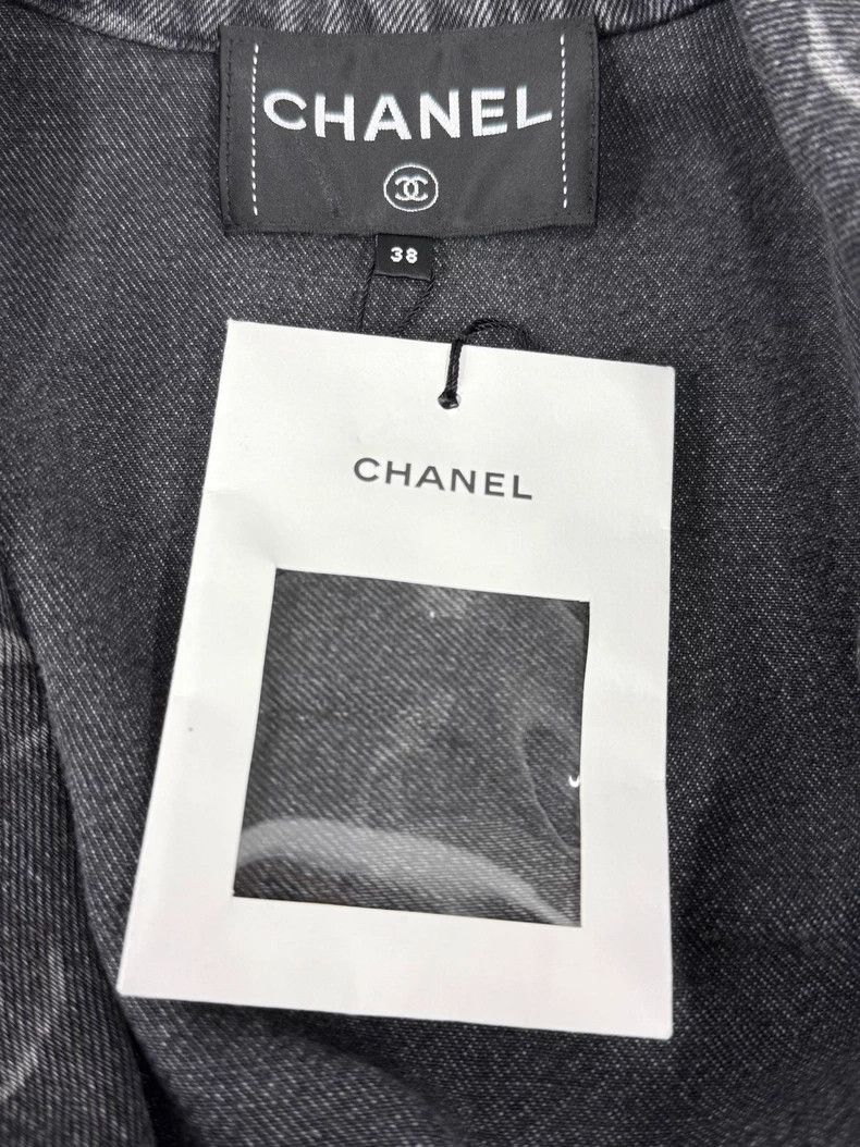 Chanel Chanel Black full logo denim jacket Size XS / US 0-2 / IT 36-38 - 4 Thumbnail