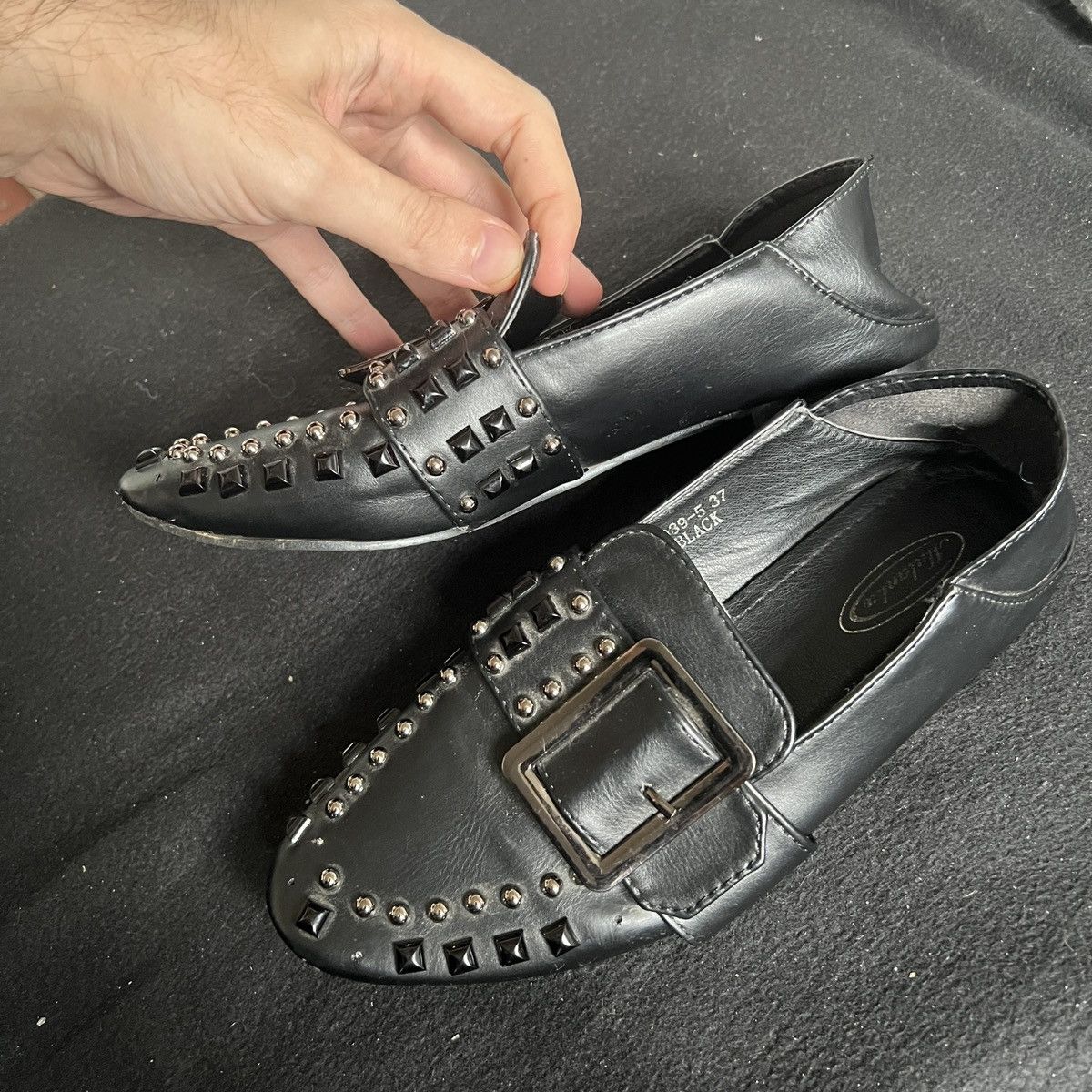 Vintage Studded Leather Loafer Shoes stones shoes y2k 2010 Size US 7 / IT 37 - 4 Thumbnail