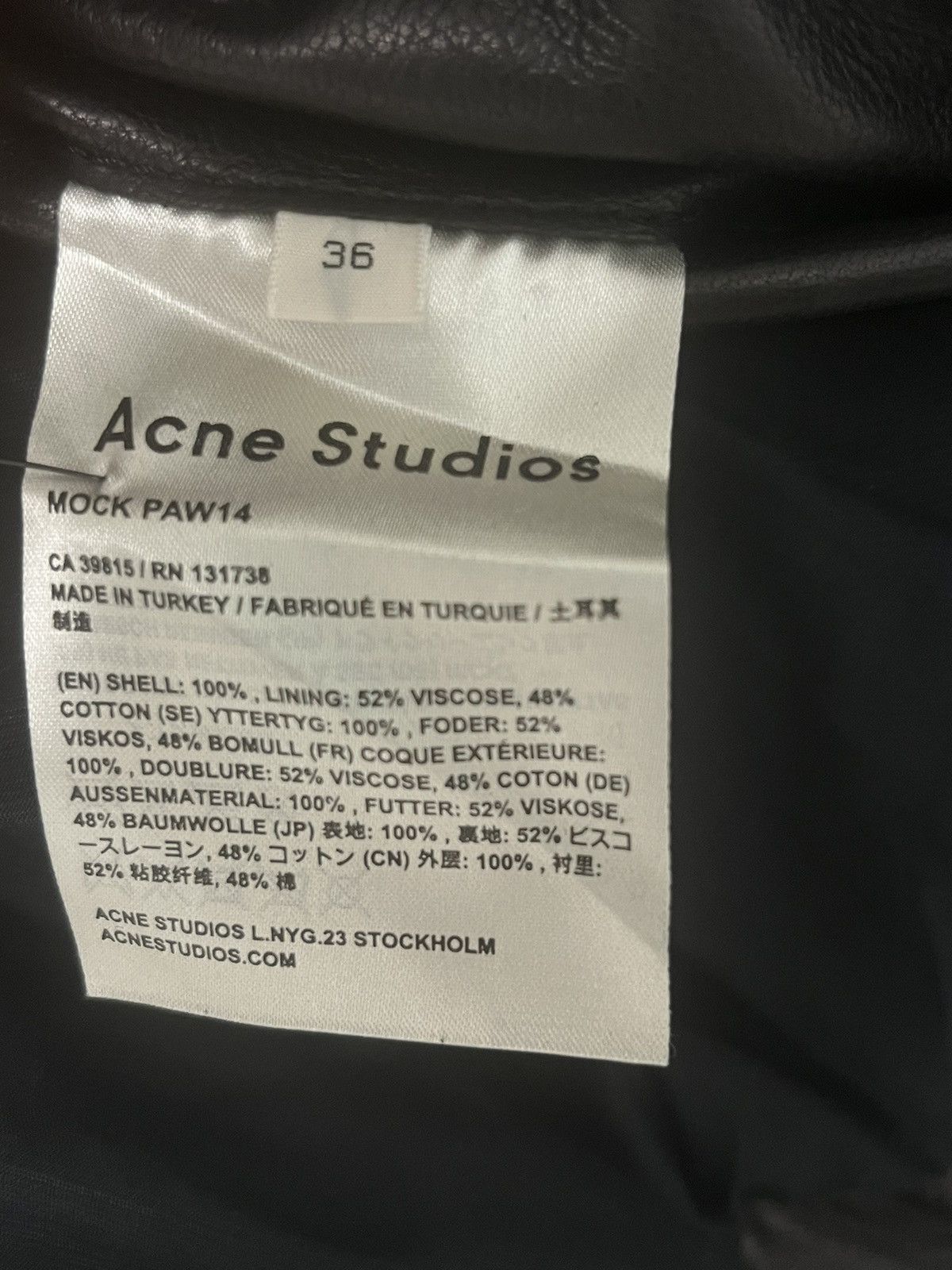 Acne Studios Leather biker jacket. Small 36 Size S / US 4 / IT 40 - 9 Thumbnail