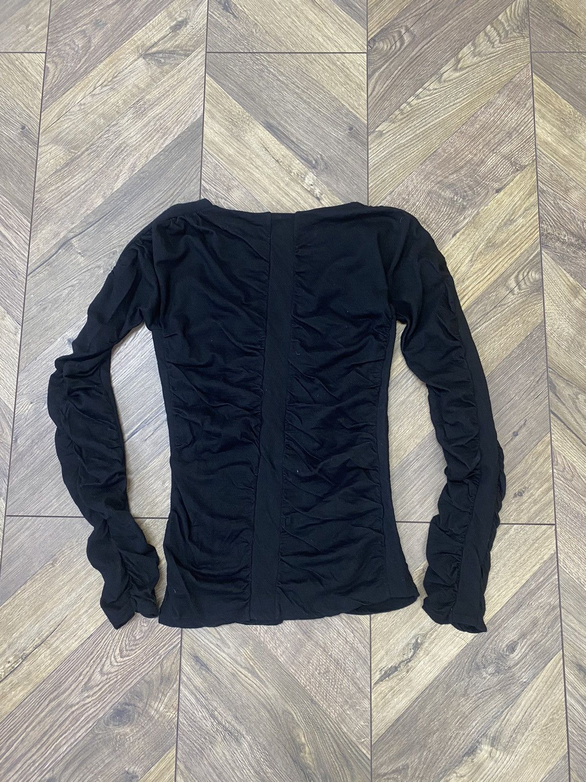 Bally × Designer × Vintage Vintage Bally Black Ruched Fitted Blouse long sleeve Size M / US 6-8 / IT 42-44 - 11 Thumbnail