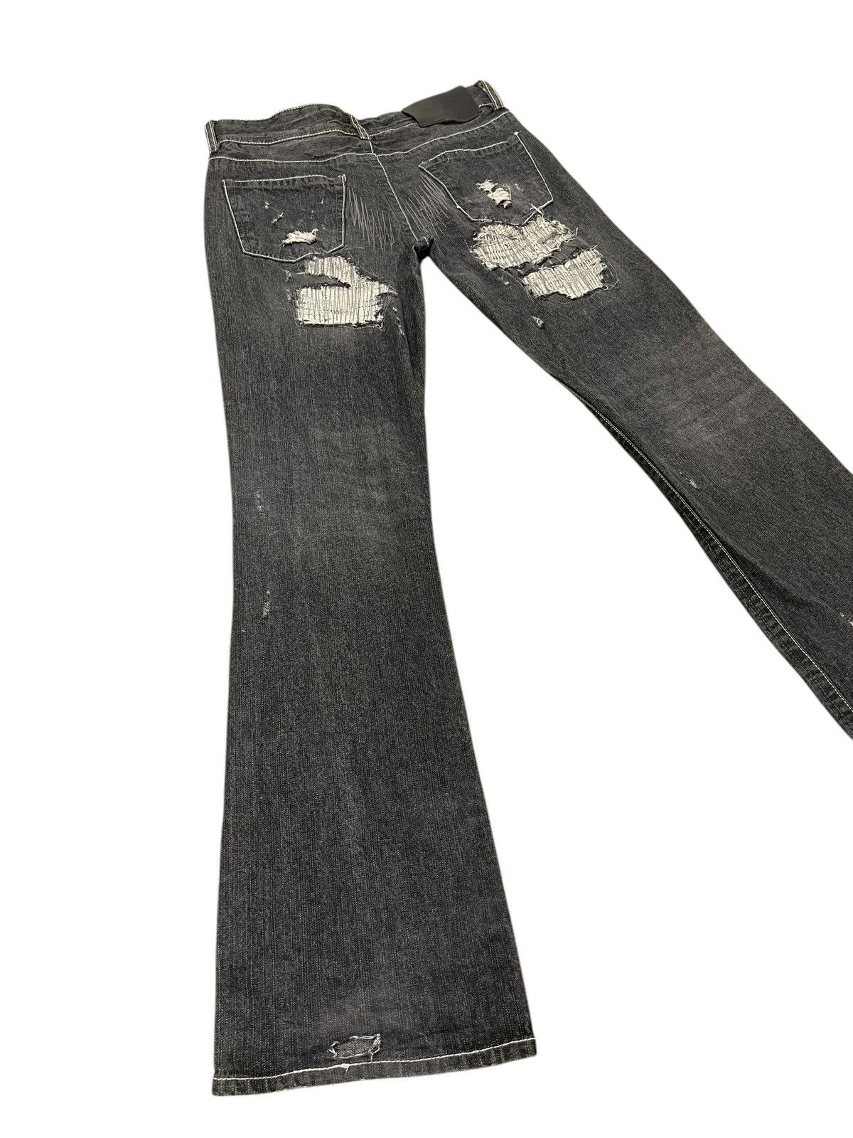 Japanese Brand Flare Jeans Sparkle Patchwork Low Rise Boot Cut 1🟦3 Size US 29 - 13 Thumbnail
