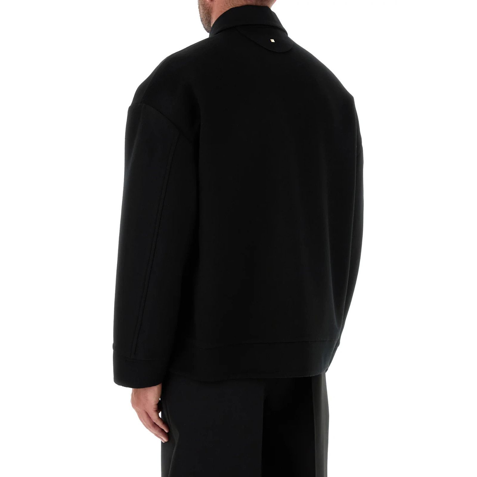 Valentino VALENTINO Black Wool Blend Oversize Jacket New & Authentic ( Size US M / EU 48-50 / 2 - 4 Thumbnail