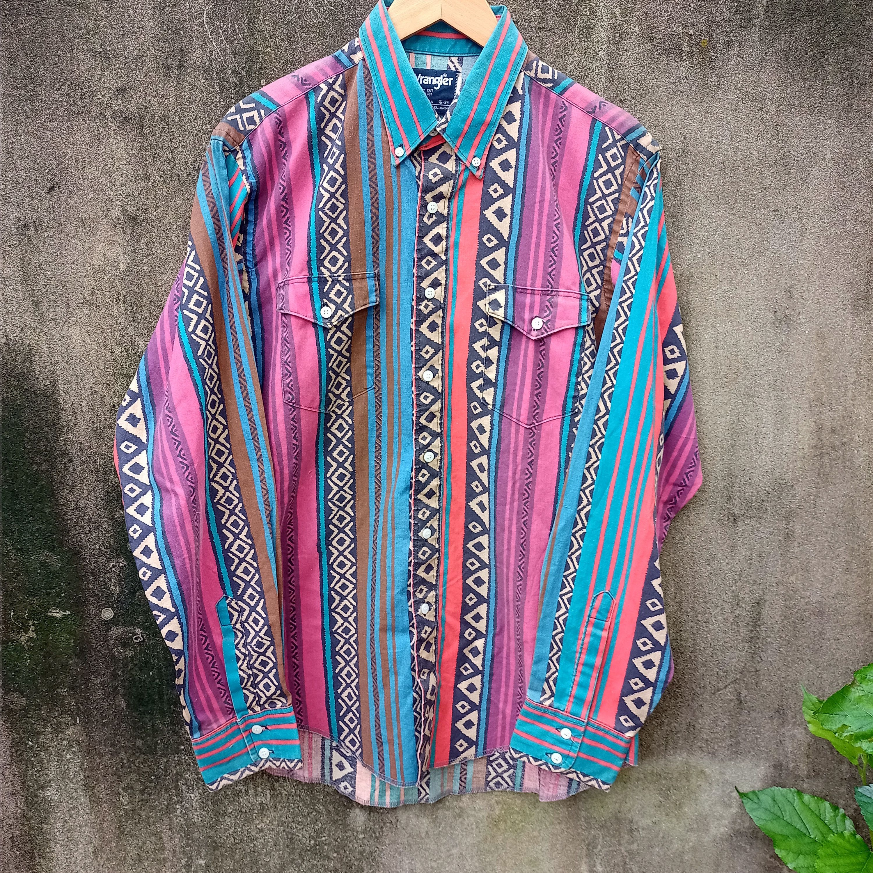 Vintage × Wrangler VINTAGE Wrangler stone Button Up SHIRT Size US L / EU 52-54 / 3 - 1 Thumbnail