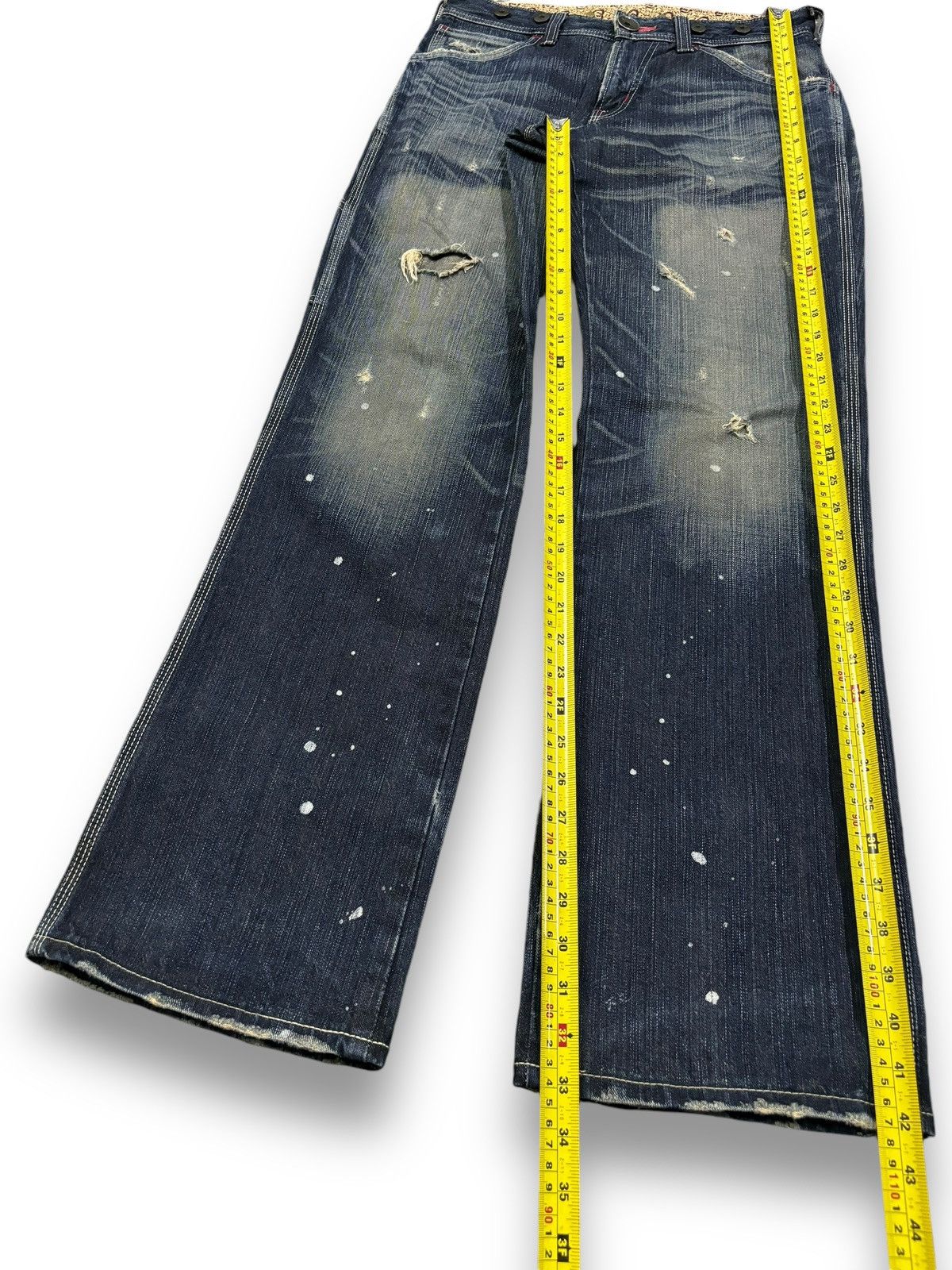 Edwin Y2K Edwin 503 BlueTrip Paint Splatter Baggy Distressed Jeans Size US 30 / EU 46 - 17 Thumbnail