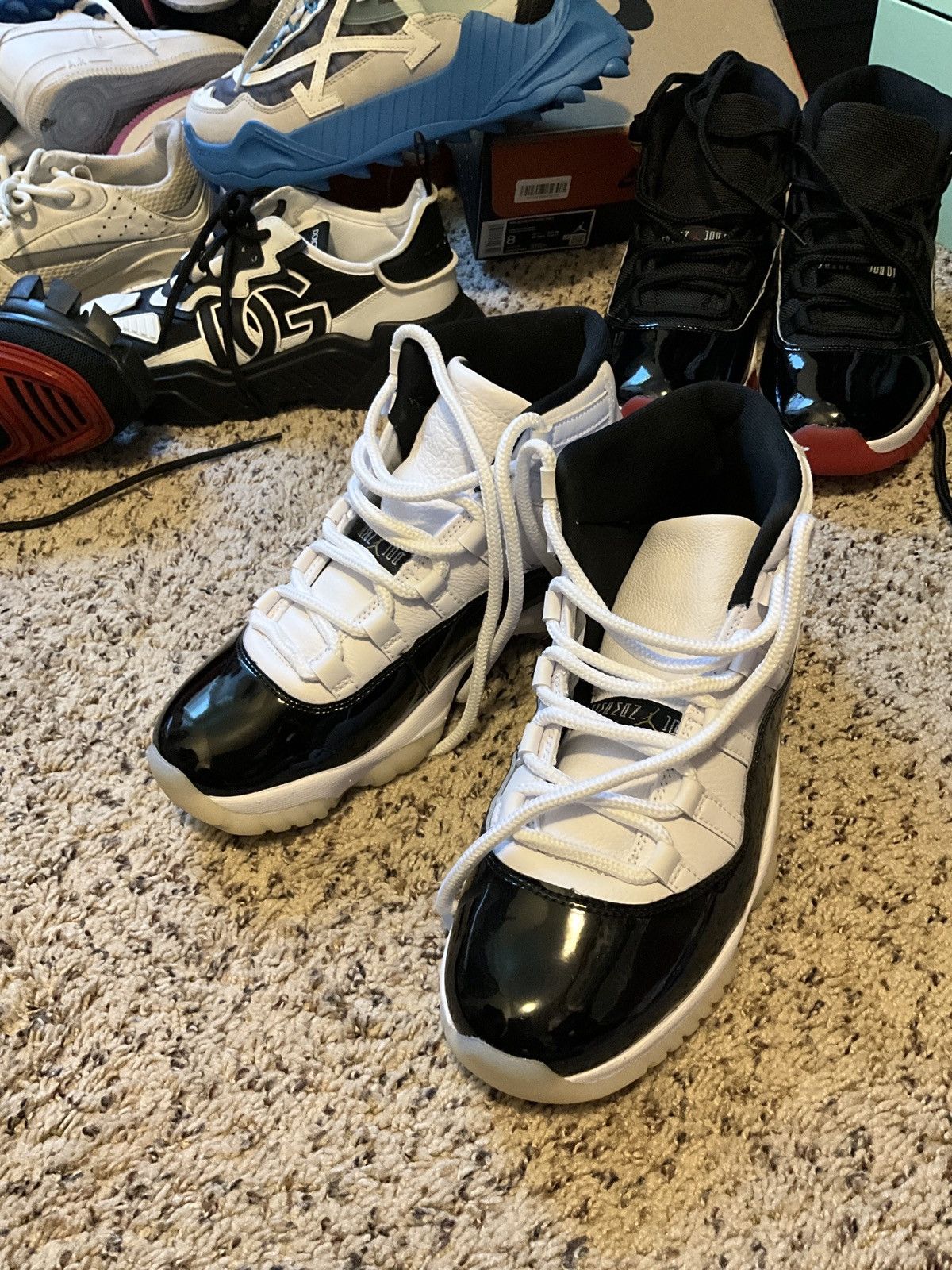 image of Jordan Brand 11 Shoes in White, Men's (Size 7)