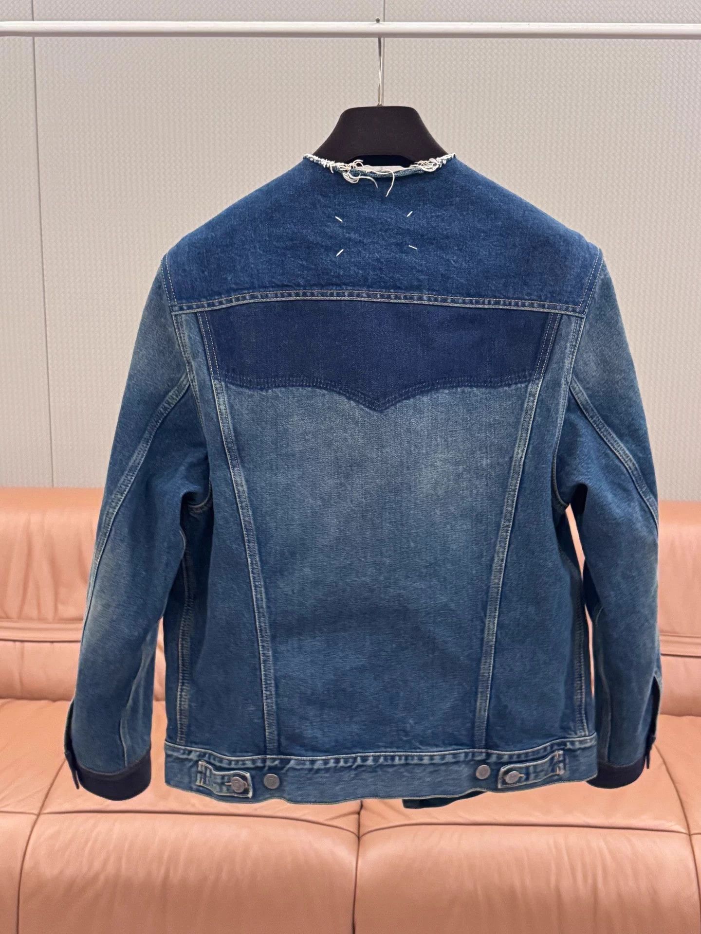 Maison Margiela MM Collarless Colorblocked Washed Denim Jkt Wang Yibo Size US M / EU 48-50 / 2 - 2 Thumbnail