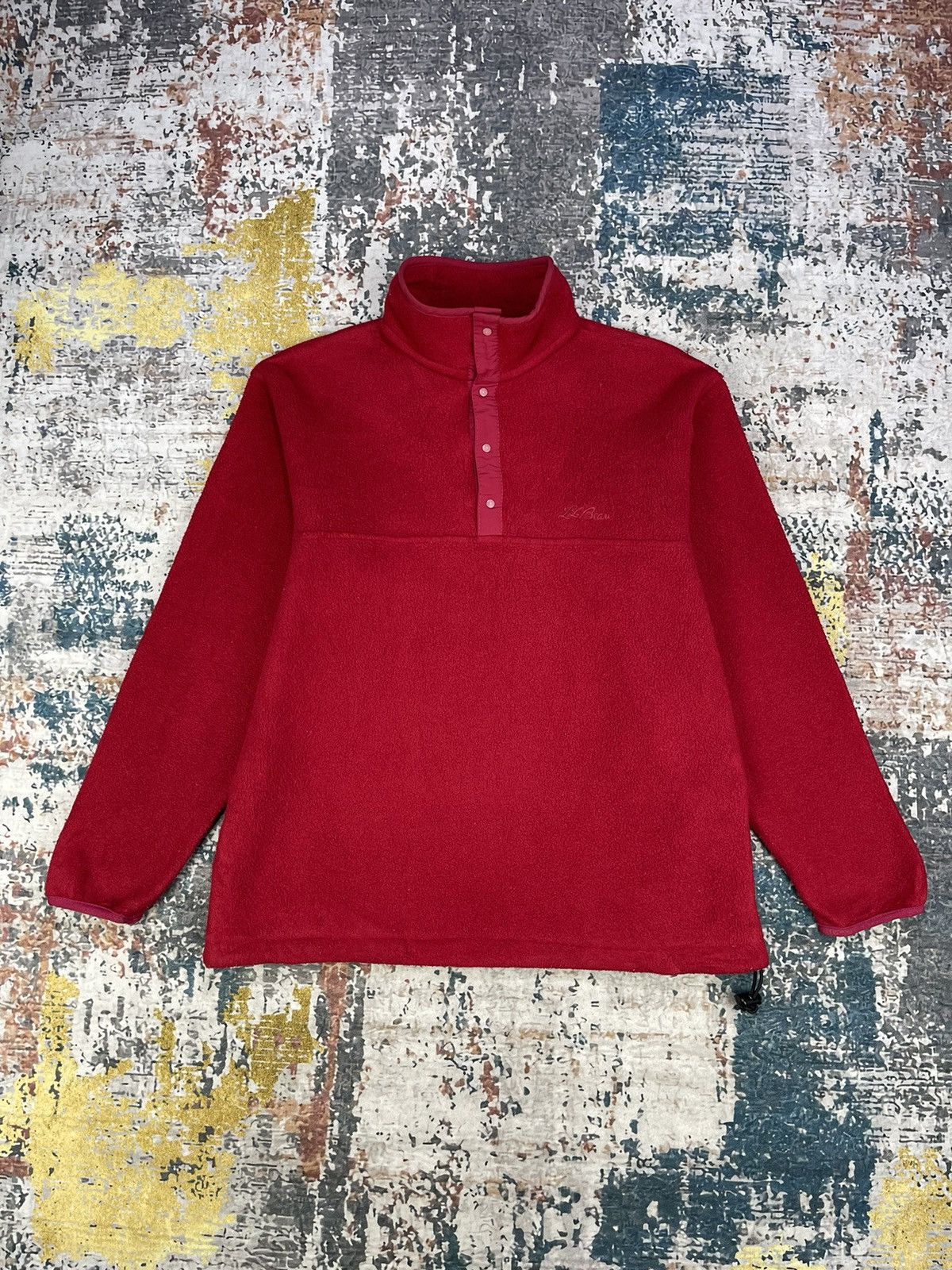 L.L. Bean Vtg LL Bean Half Button Up Fleece Pull Over Size US M / EU 48-50 / 2 - 1 Thumbnail