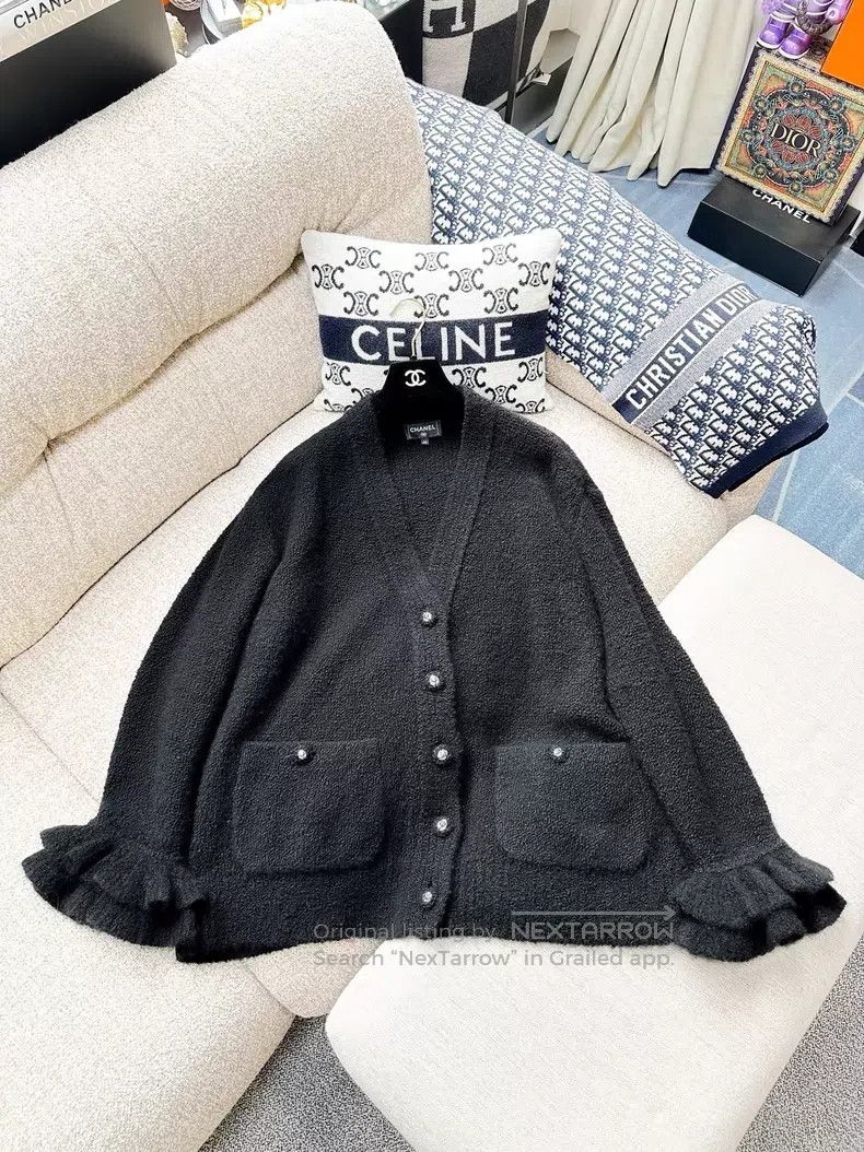 Chanel Chanel Lotus leaf sleeve cashmere cardigan coat Size M / US 6-8 / IT 42-44 - 2 Thumbnail