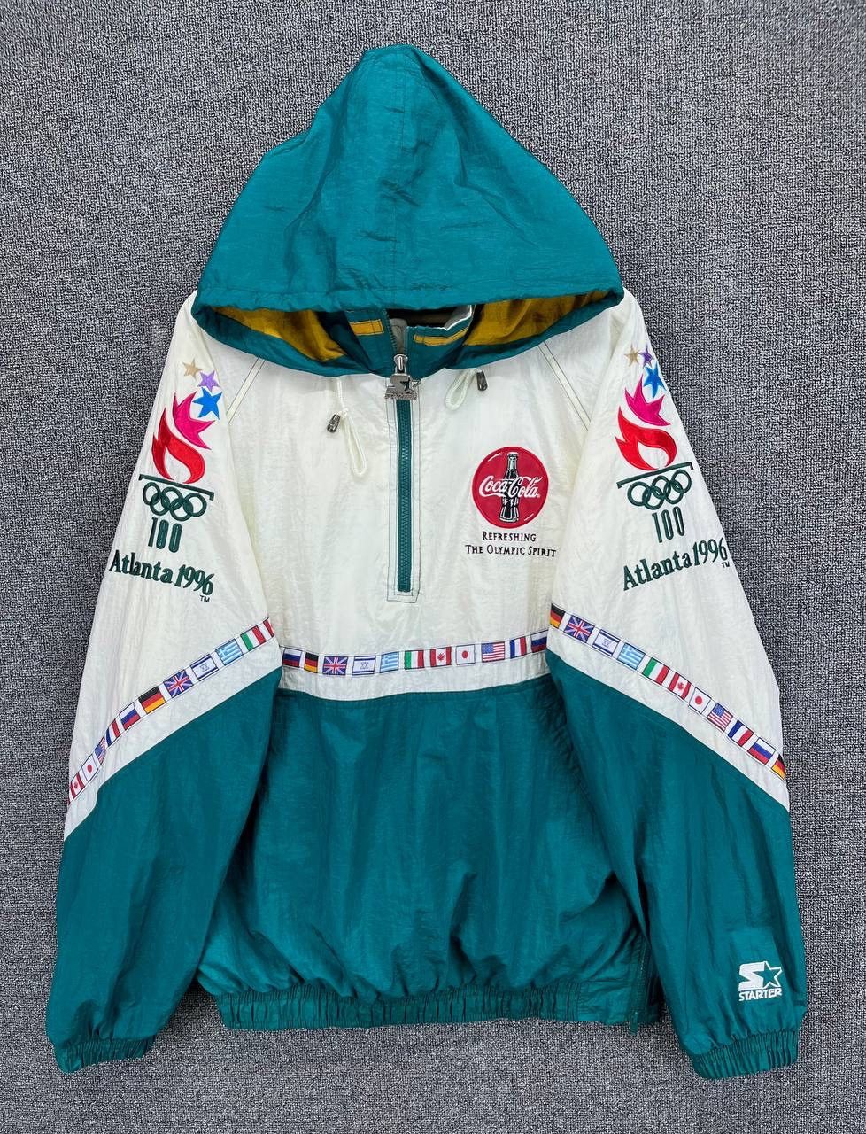Starter Vintage Starter Olympic Games Hoodie Half Zipper Anorak Size US L / EU 52-54 / 3 - 1 Thumbnail