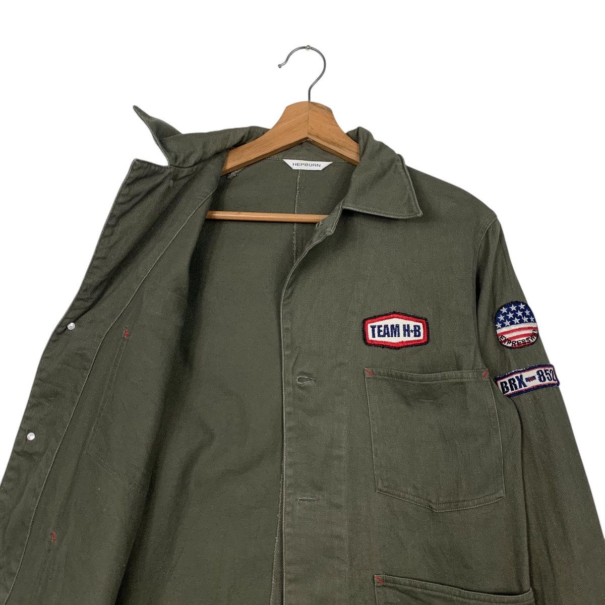 Japan Rags HEPBURN Olive Green Workwear Chore Jacket #2590-C117 Size US M / EU 48-50 / 2 - 12 Thumbnail
