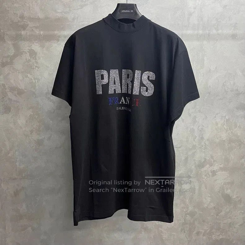Balenciaga Balenciaga Paris Crystal Logo Black T-Shirt. Size US S / EU 44-46 / 1 - 1 Thumbnail
