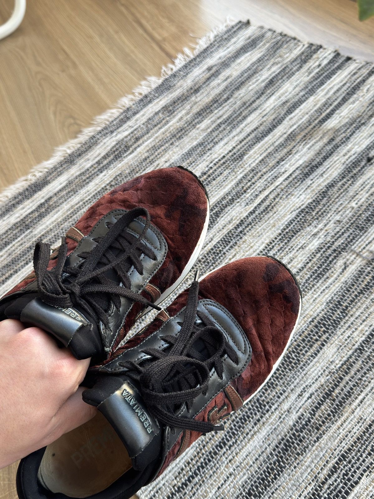 Premiata PREMIATA Woman’s Velour Burgundy Sneakers Shoes Size 37 Size US 6.5 / IT 36.5 - 20 Thumbnail