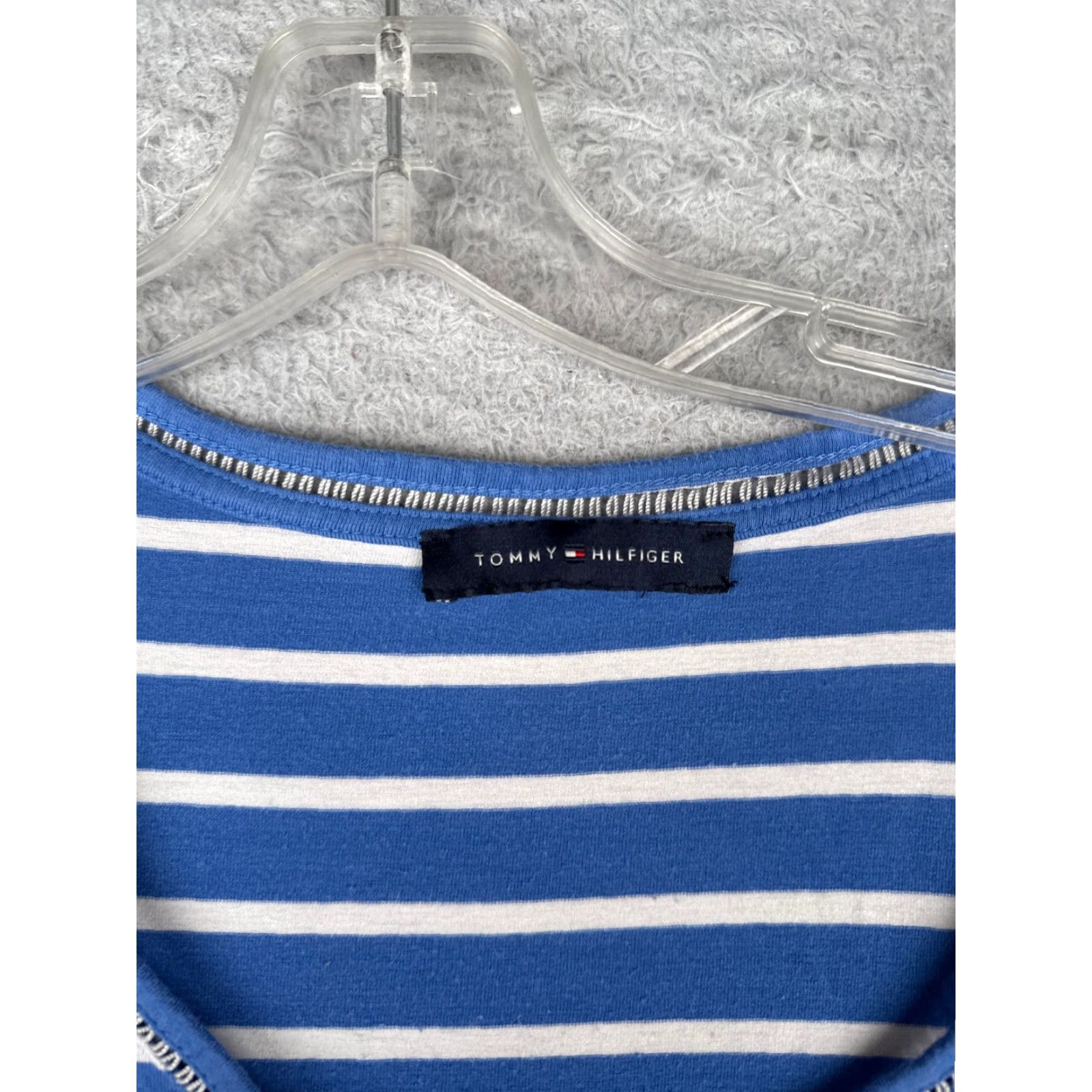 Tommy Hilfiger Tommy Hilfiger Shirt Women Adult XL Blue Striped Scoop Neck Short Sleeve Logo T-Shirt Casual Womens Size XL / US 12-14 / IT 48-50 - 6 Thumbnail