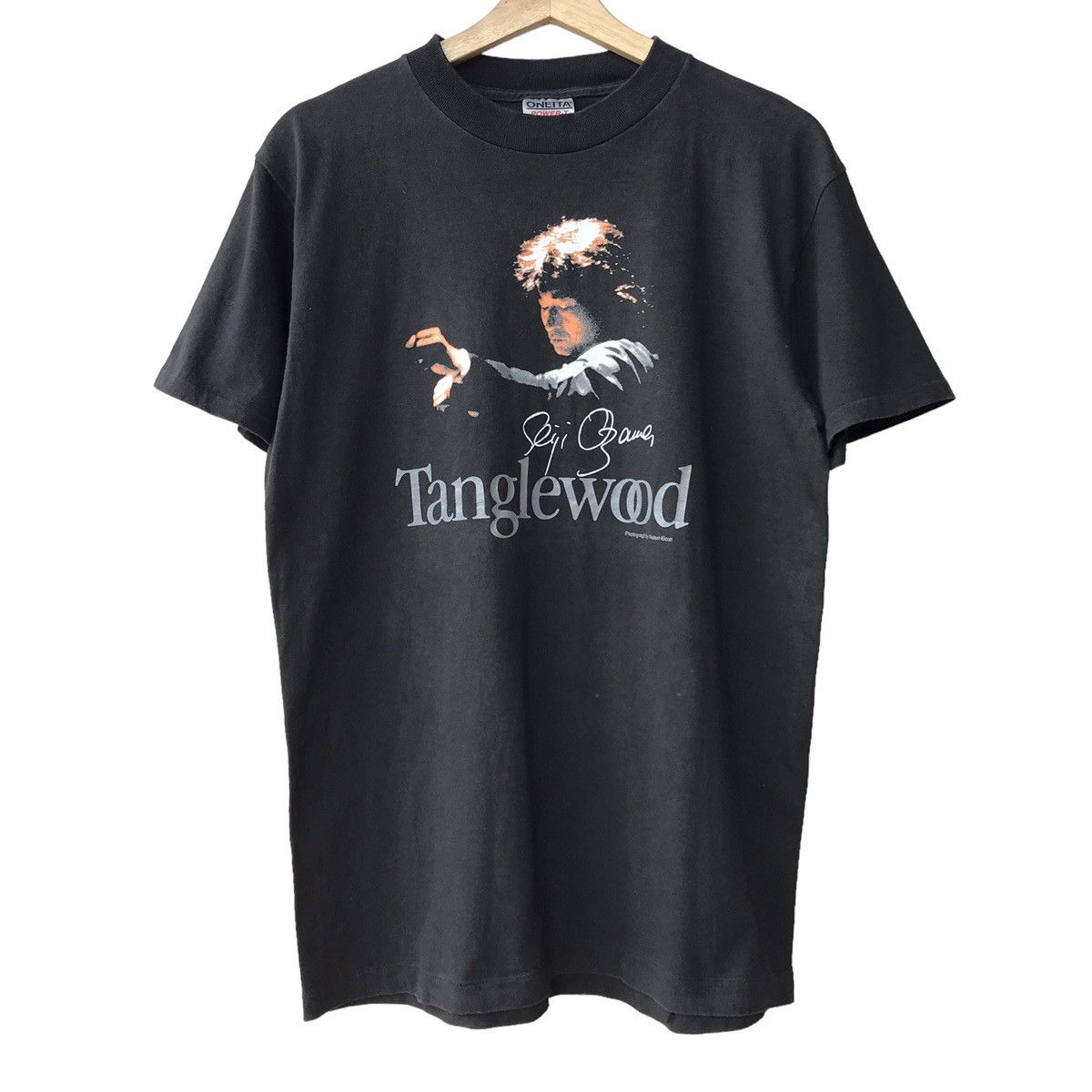 image of Band Tees x Made In USA Maestro Seiji Ozawa Tanglewood Vintage 1990S Promo Tee in Black (Size Mediu