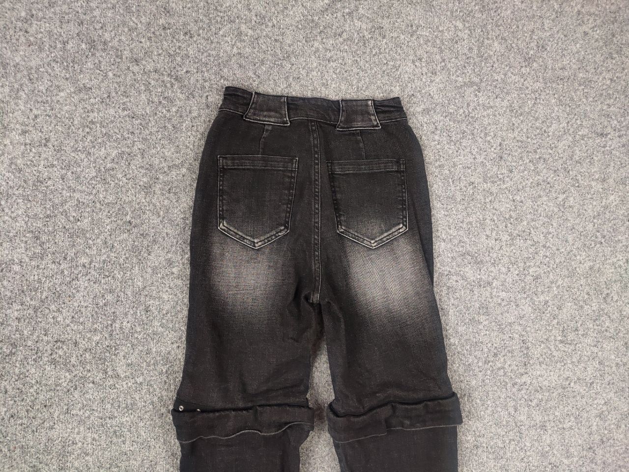 Le Grande Bleu (L.G.B.) 24ans Japan Design L.G.B. Silver Black Pocket Flared Jeans Size 26" / US 2 / IT 38 - 12 Thumbnail