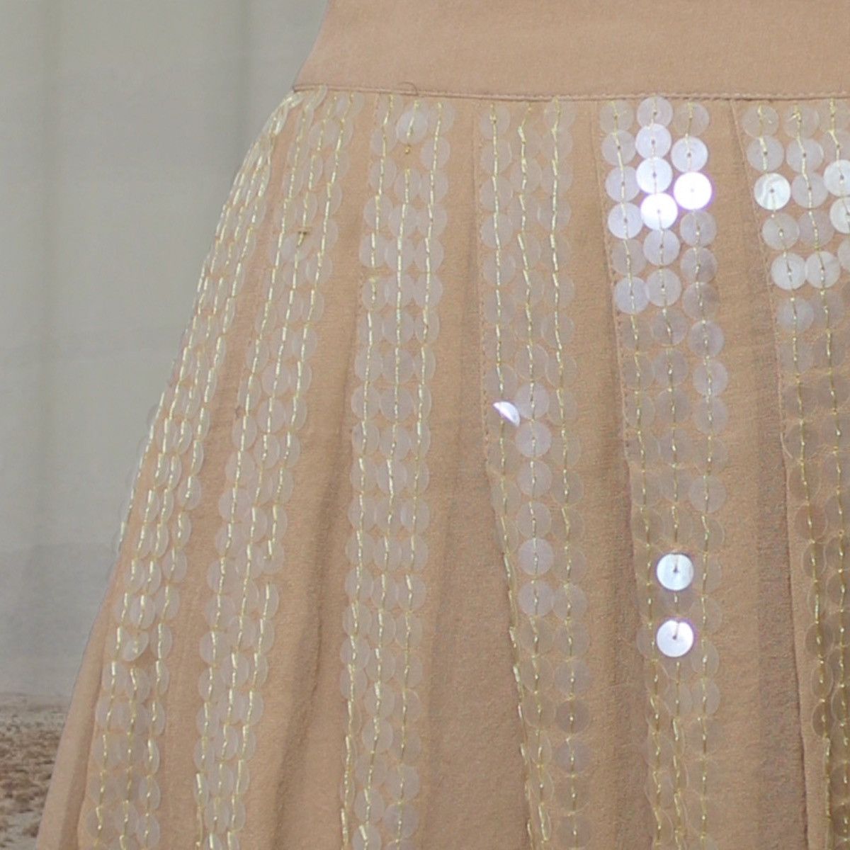 Vintage 🫧NUDE SEQUIN SKIRT🫧 Size 28" / US 6 / IT 42 - 4 Thumbnail