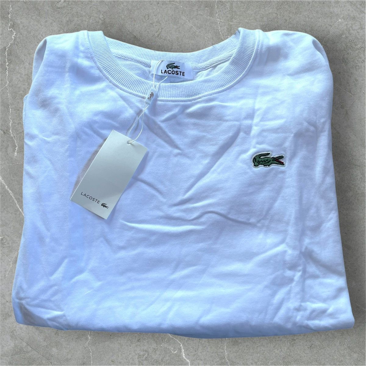 Lacoste × Vintage Original Vintage Lacoste Sweater White XL Size US XL / EU 56 / 4 - 2 Thumbnail
