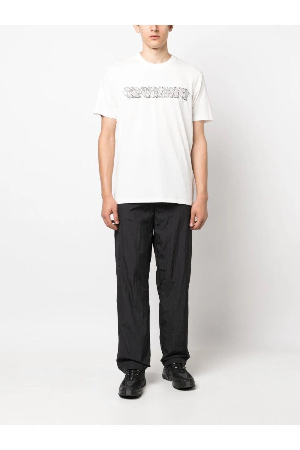 C.P. Company o1y1224 Logo Crewneck T-Shirt in White Size US XS / EU 42 / 0 - 2 Thumbnail