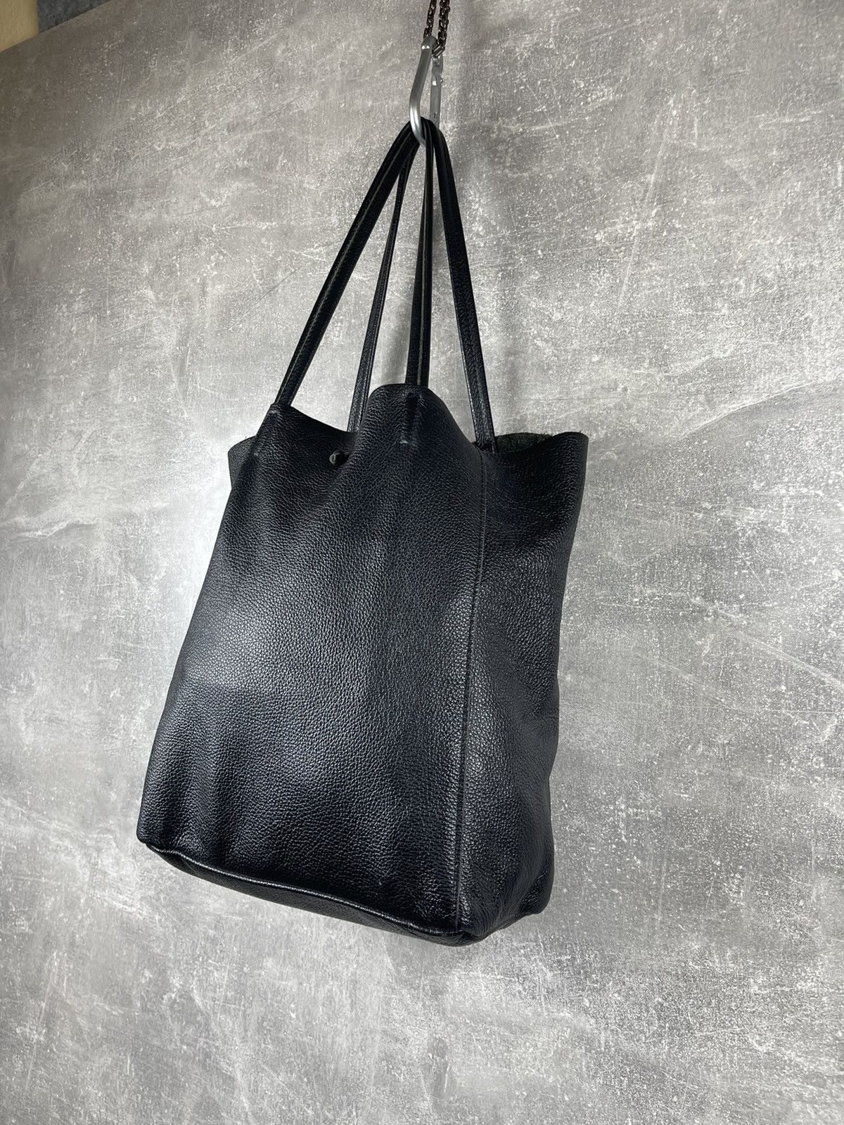 Genuine Leather Avant Garde Leather Bag Shopper Minimalist Pebbled Handbag Size ONE SIZE - 4 Thumbnail