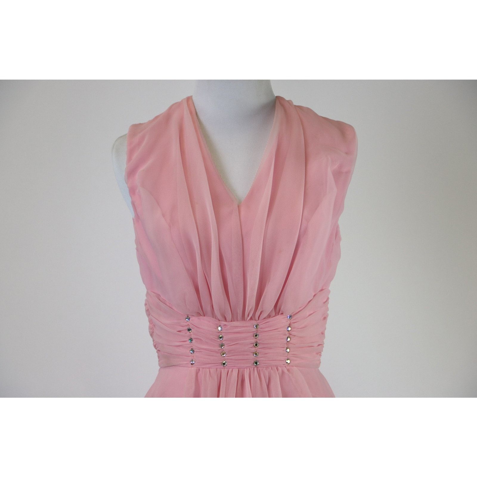Pink Chiffon Evening Gown Small By Mike Benet Formals Small