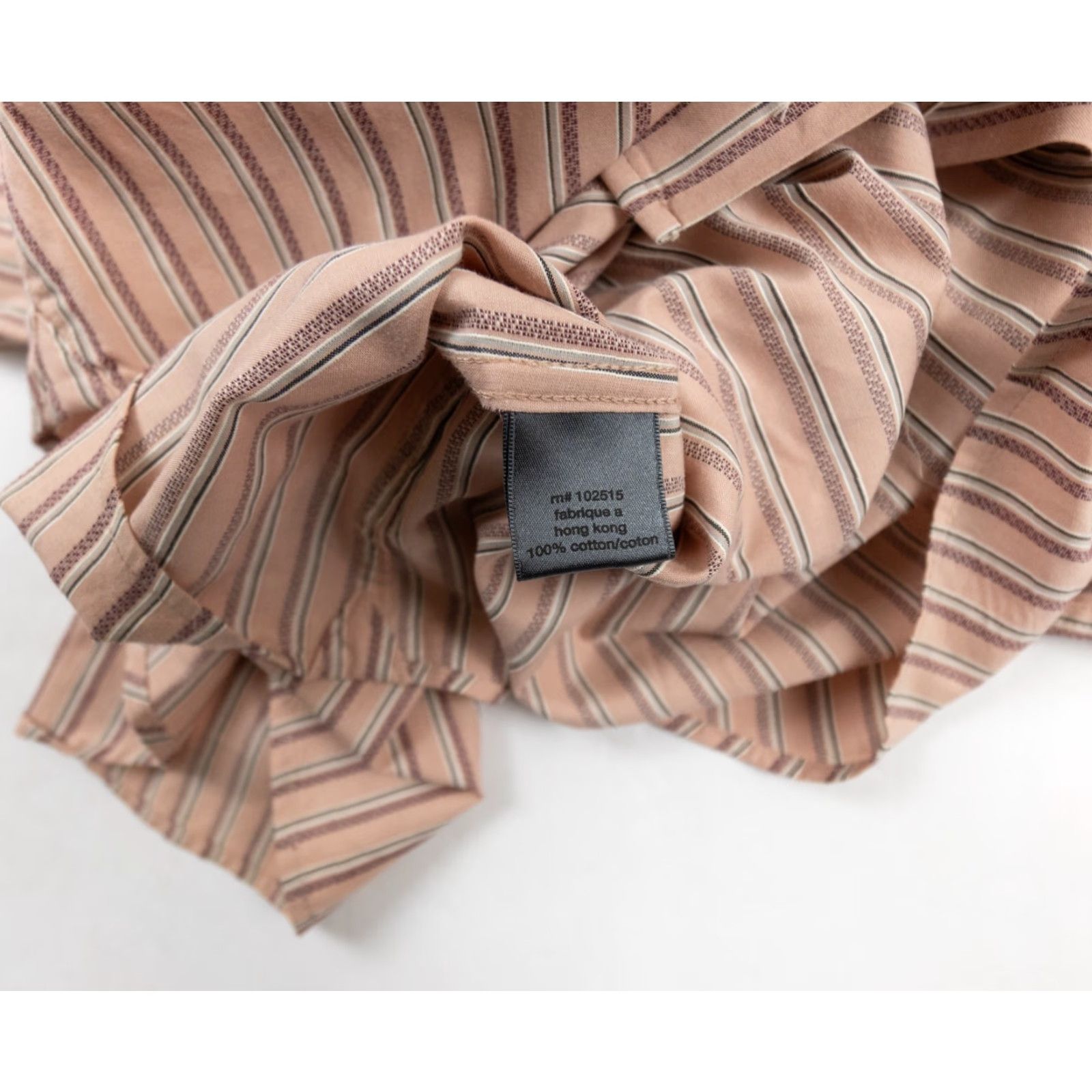 John Varvatos VINTAGE John Varvatos Shirt Mens Large Pink Button Down Long Sleeve Collared Striped Size US L / EU 52-54 / 3 - 6 Thumbnail