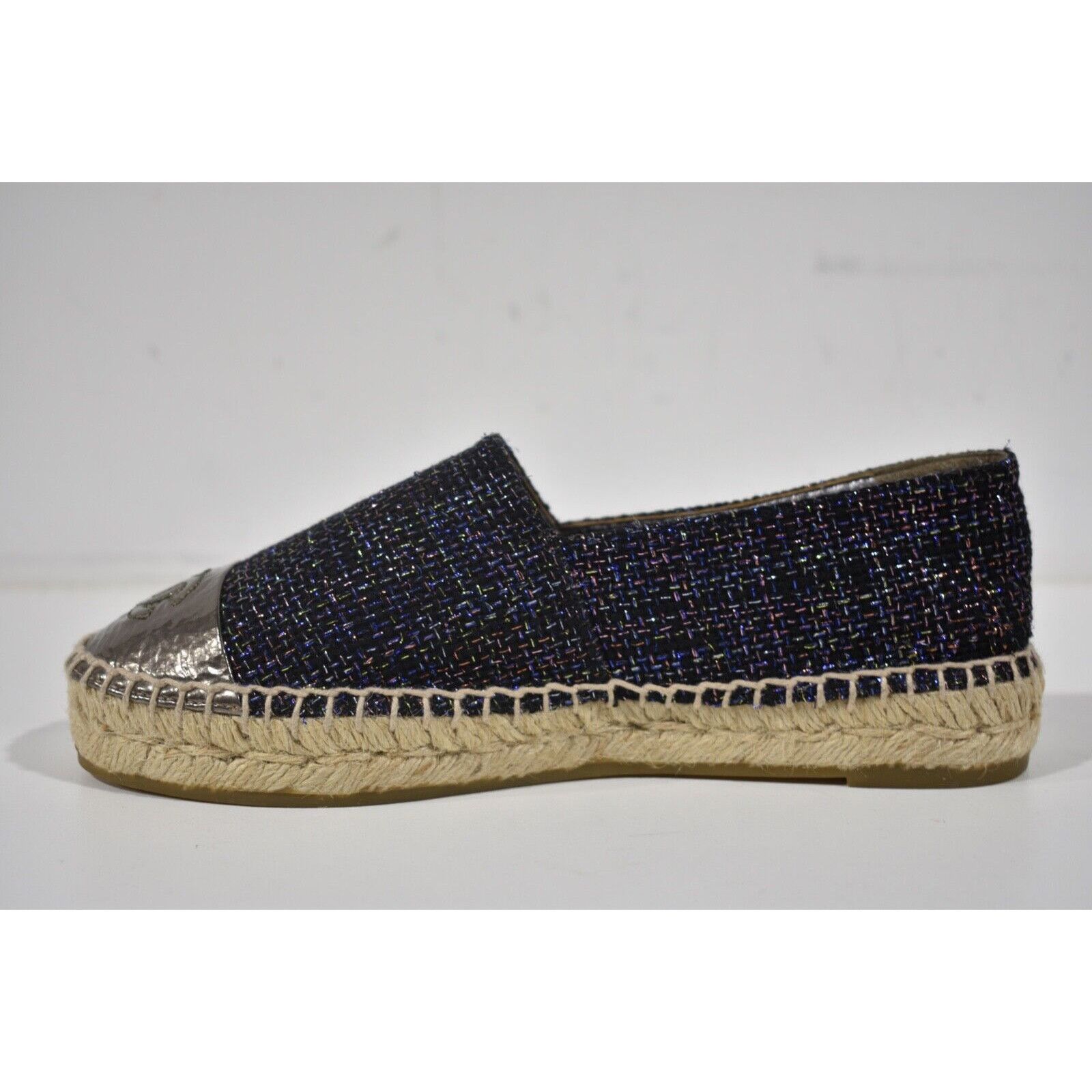 Chanel 16S Tweed CC Cap Toe Double Sole Espadrille Ballet Flats 35 Size US 5 / IT 35 - 8 Thumbnail