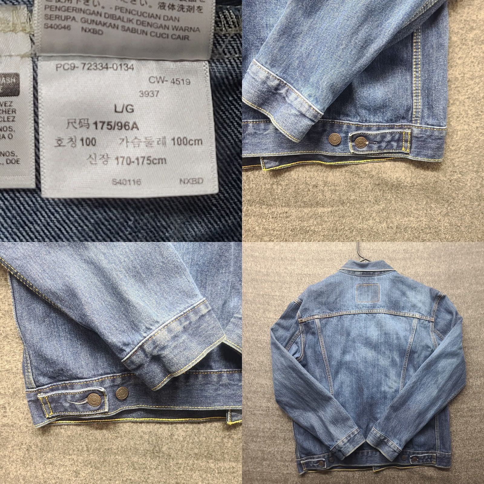 Levi's Levi's Denim Trucker Jacket Mens L Medium Wash Distressed Western Biker 90s Style Jacket Mens Size US L / EU 52-54 / 3 - 8 Thumbnail
