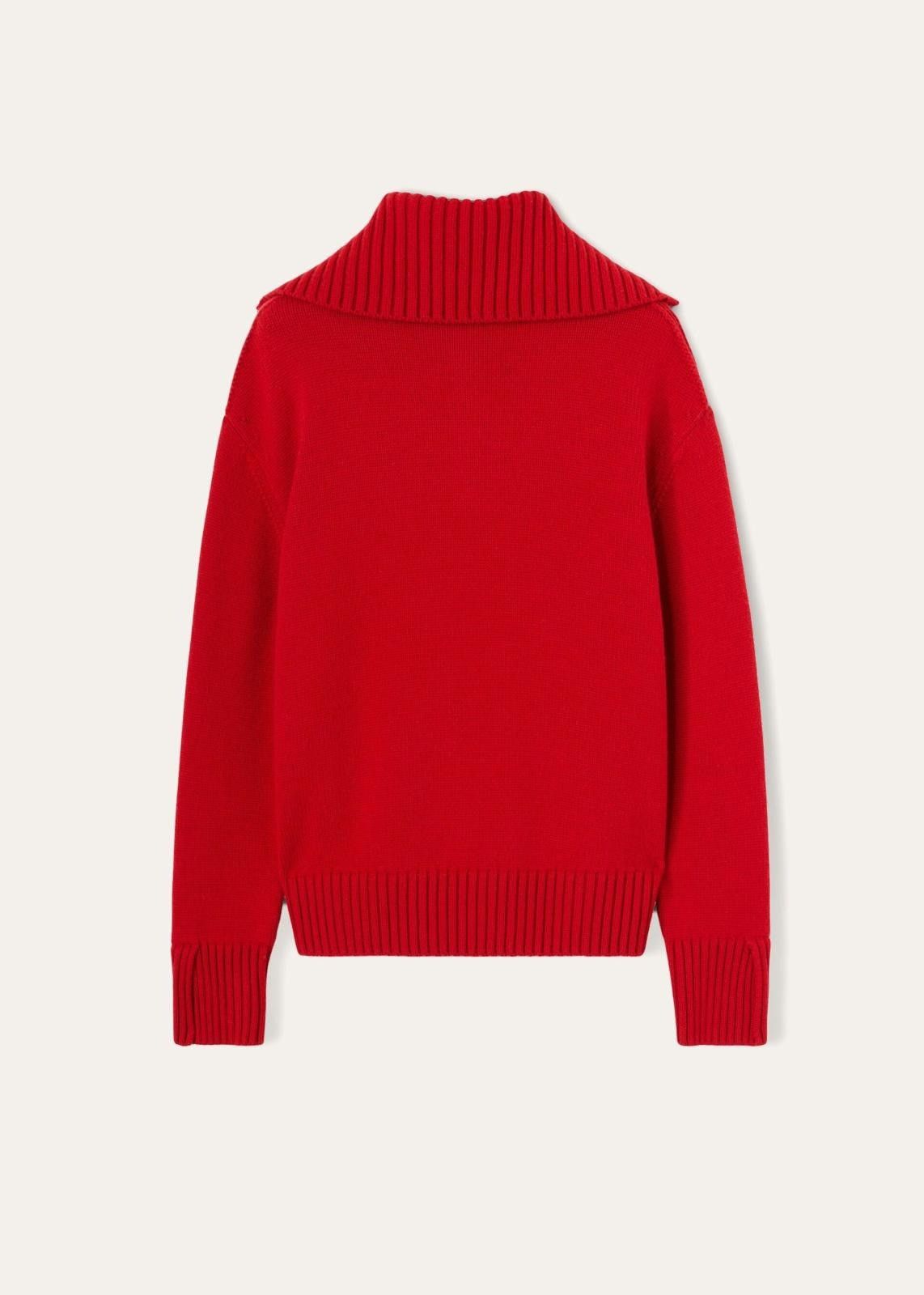 Loro Piana o1srvl11e0824 Parksville 23 Half Zip Sweater in Red Size XS / US 0-2 / IT 36-38 - 2 Thumbnail