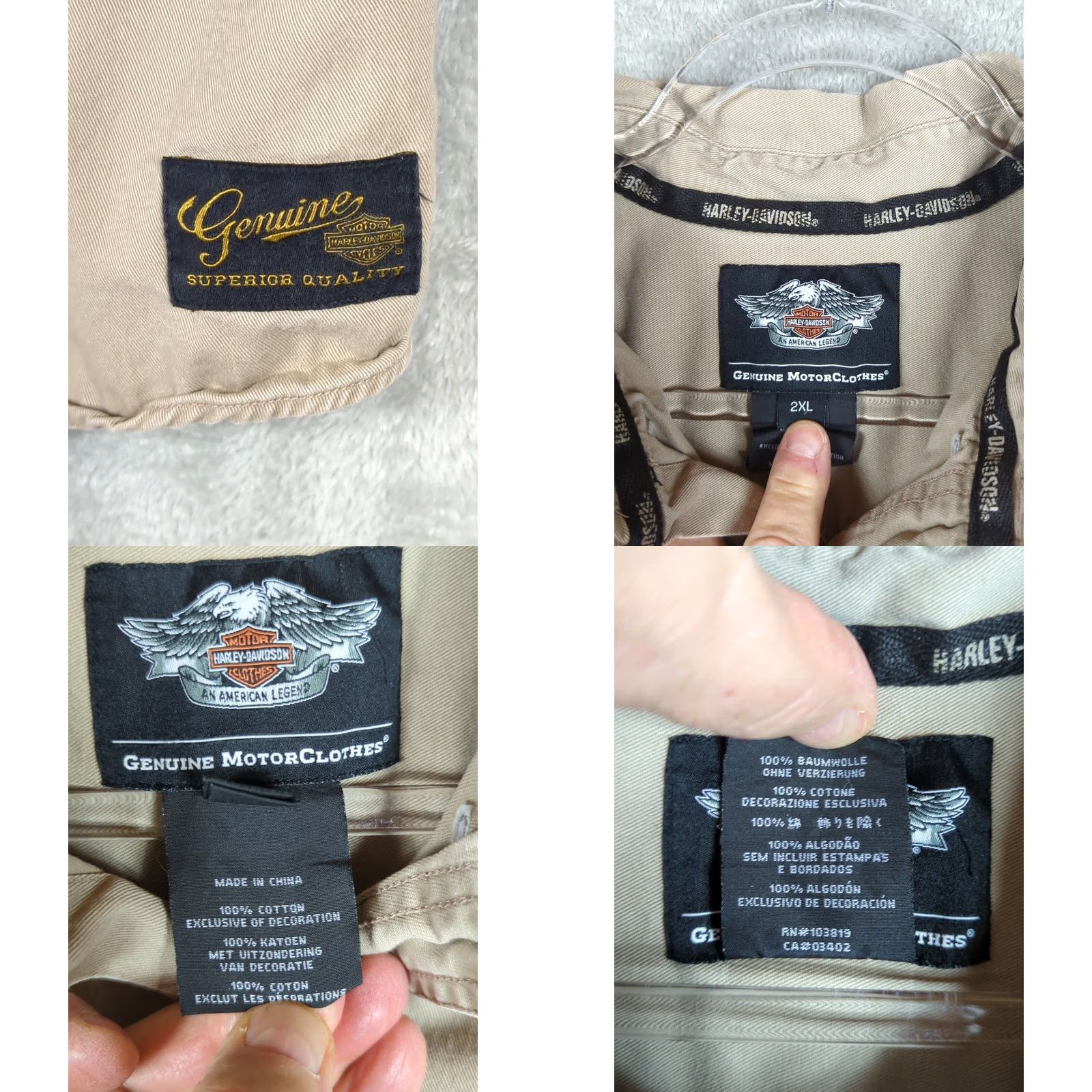 Harley Davidson VINTAGE Harley Davidson Shirt Mens XXL Button Down Khaki Tan Embroidered Biker Size US XXL / EU 58 / 5 - 10 Thumbnail