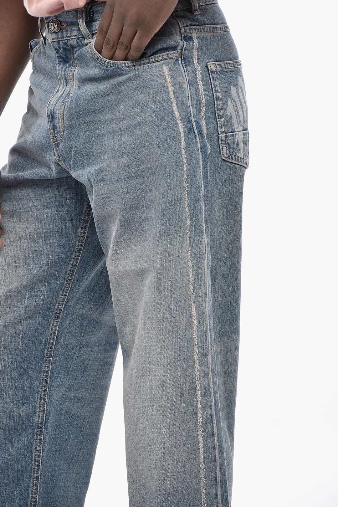 Palm Angels og1mm0326 Straight Fit Jeans in Light Blue Size US 30 / EU 46 - 3 Thumbnail