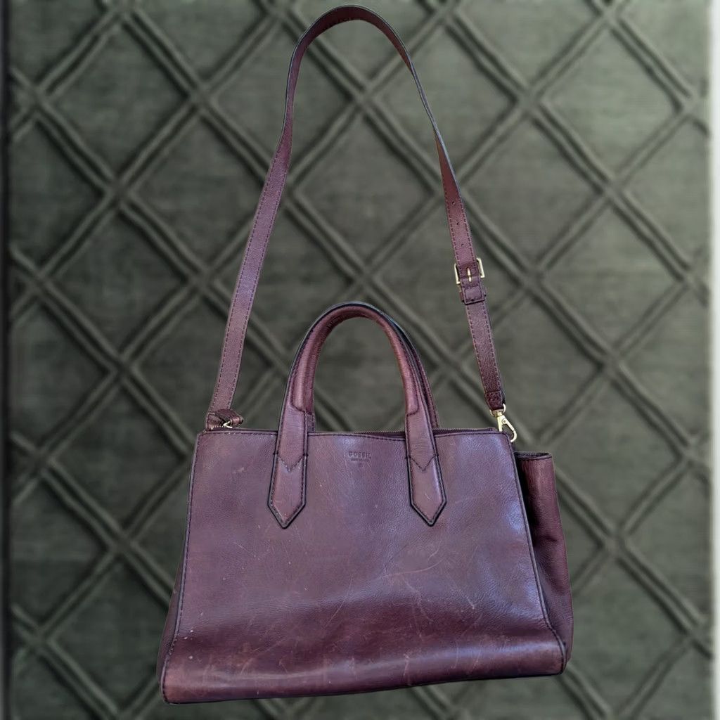 Fossil VINTAGE Fossil Handbag Purse Leather Brown 1954 Medium Size ONE SIZE - 1 Thumbnail