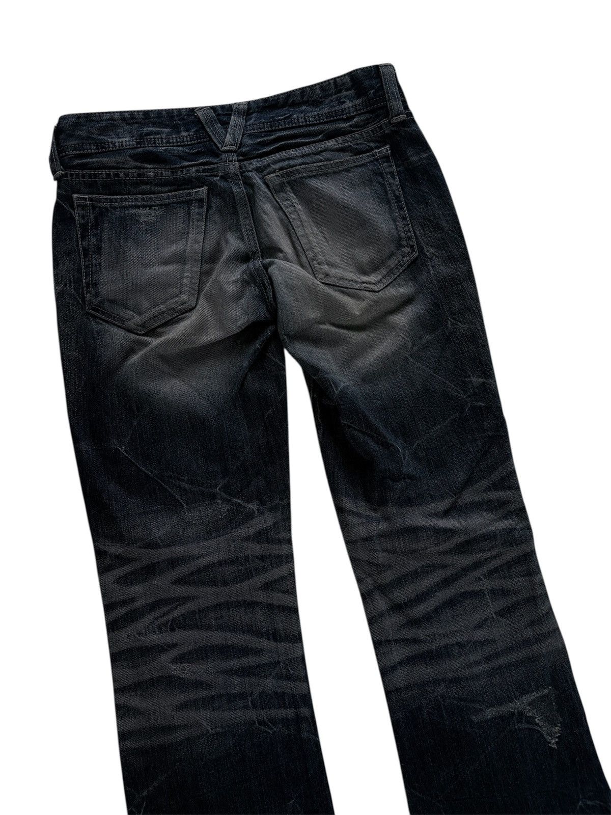 Tornado Mart Vanquish Destressed Whisker Flare Denim Pants Size US 28 / EU 44 - 7 Thumbnail