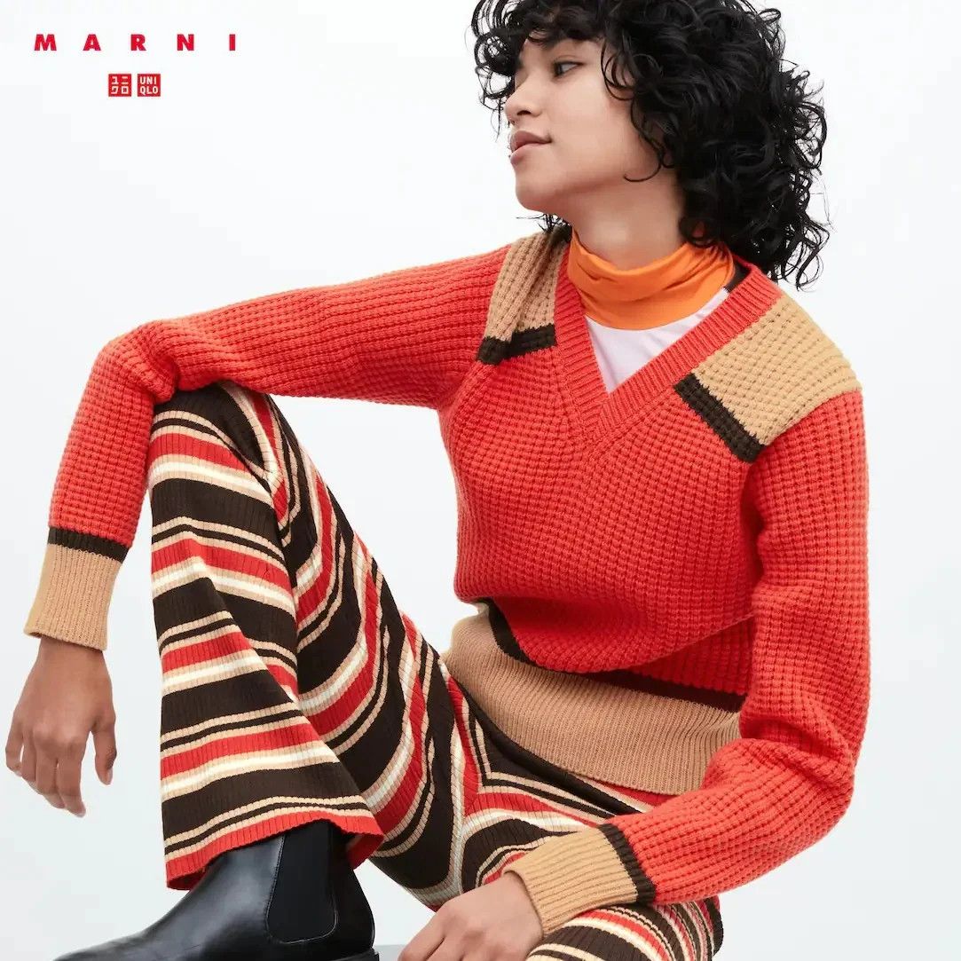 Marni Marni X Uniqlo Popcorn Knitted V Neck Sweater Size US M / EU 48-50 / 2 - 11 Thumbnail