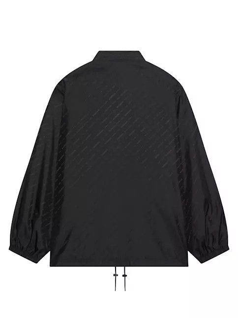 Balenciaga o1s1wg111024 Dup / Allover Logo Rain Jacket in Black Size M / US 6-8 / IT 42-44 - 3 Thumbnail