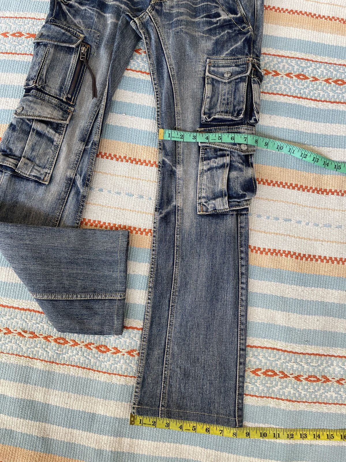 Nicole Club Vintage 90s🔥NICOLE CLUB🔥Bondage 3D Pocket Flare Cargo Jeans Size US 31 - 10 Thumbnail