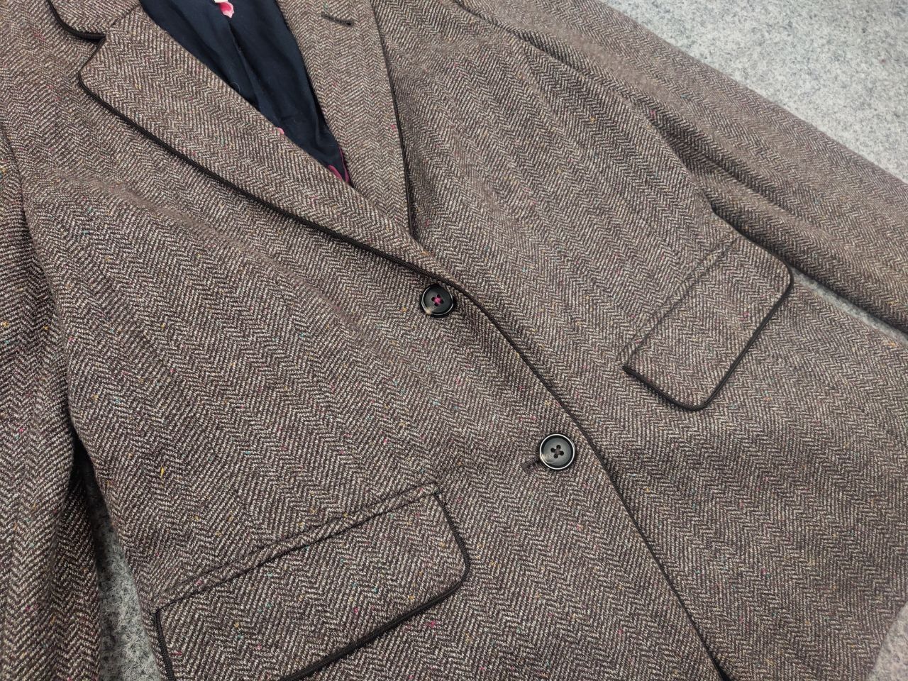 Harris Tweed Joules Agatha Ladies Tweed Brown Blazer Herringbone Jacket Size M / US 6-8 / IT 42-44 - 7 Thumbnail