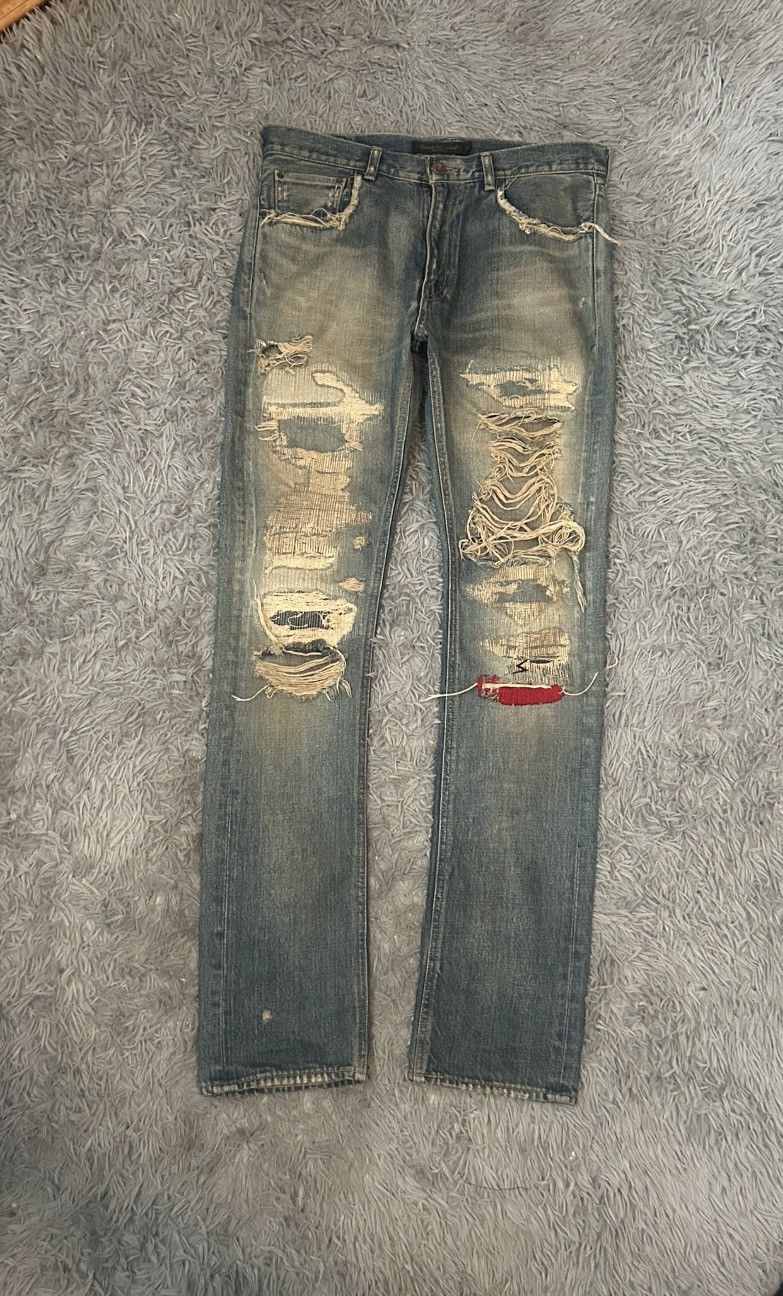 Undercover undercover aw04 red yarn denim Size US 32 / EU 48 - 1 Thumbnail