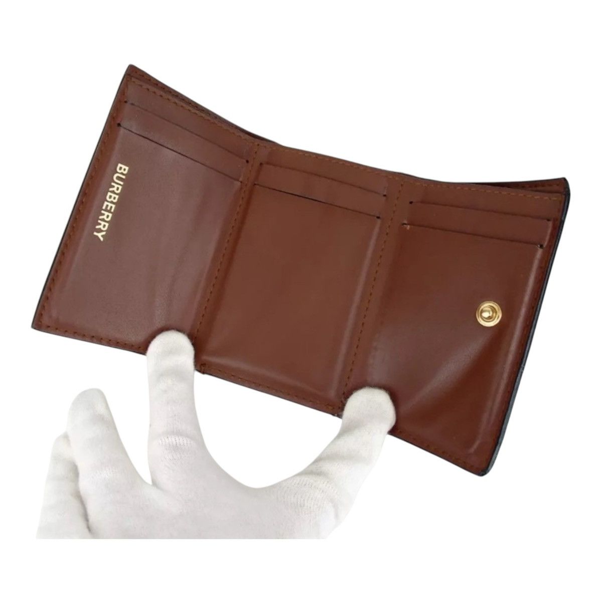 Burberry BURBERRY TB monogram Tri-fold wallet PVC/leather EUC Size ONE SIZE - 6 Thumbnail