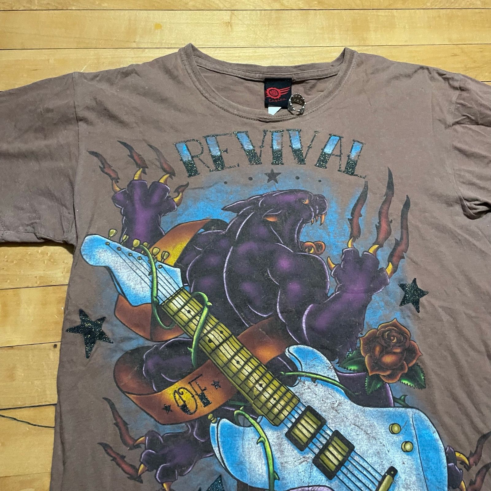 Ed Hardy Panther Guitar Graphic T Shirt Mens M Y2K Ed Hardy Style Size US M / EU 48-50 / 2 - 2 Thumbnail