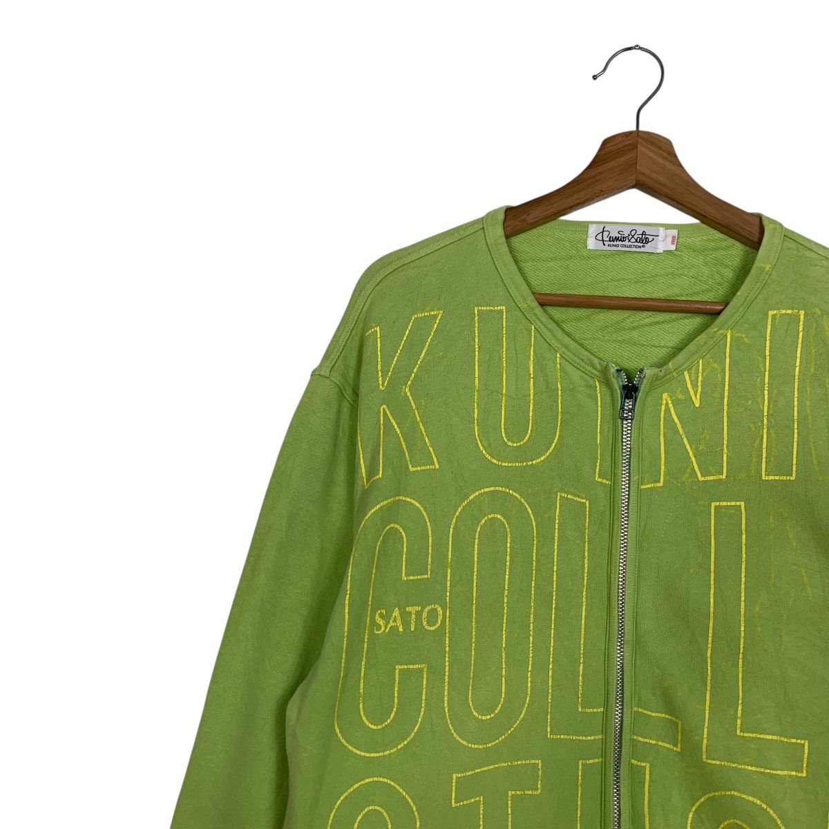 Japanese Brand KUNIO SATO COLLECTION Big Logo Sweater Jacket #3558-C162 Size US L / EU 52-54 / 3 - 5 Thumbnail